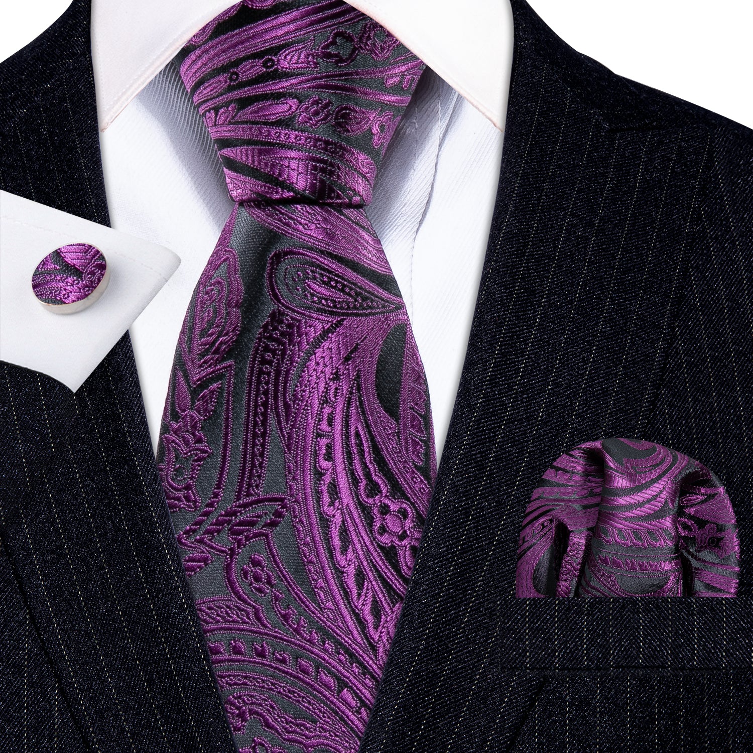 black purple necktie 