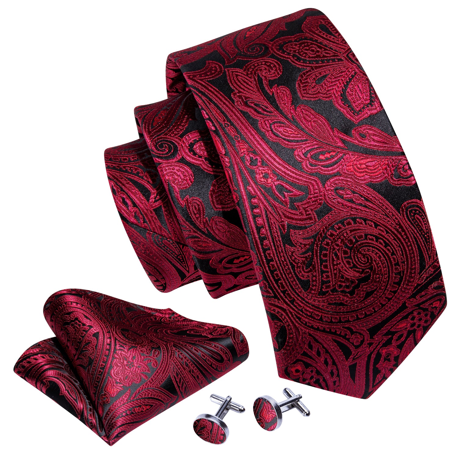 red silk tie