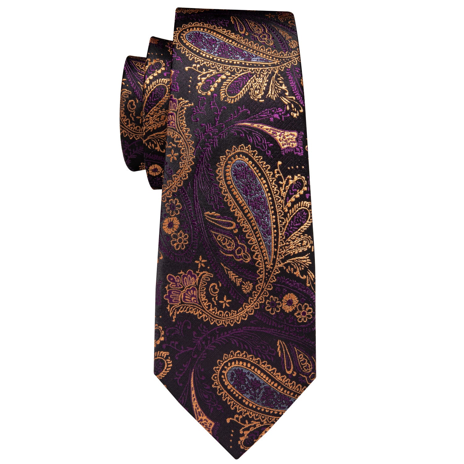 Black purple gold necktie 