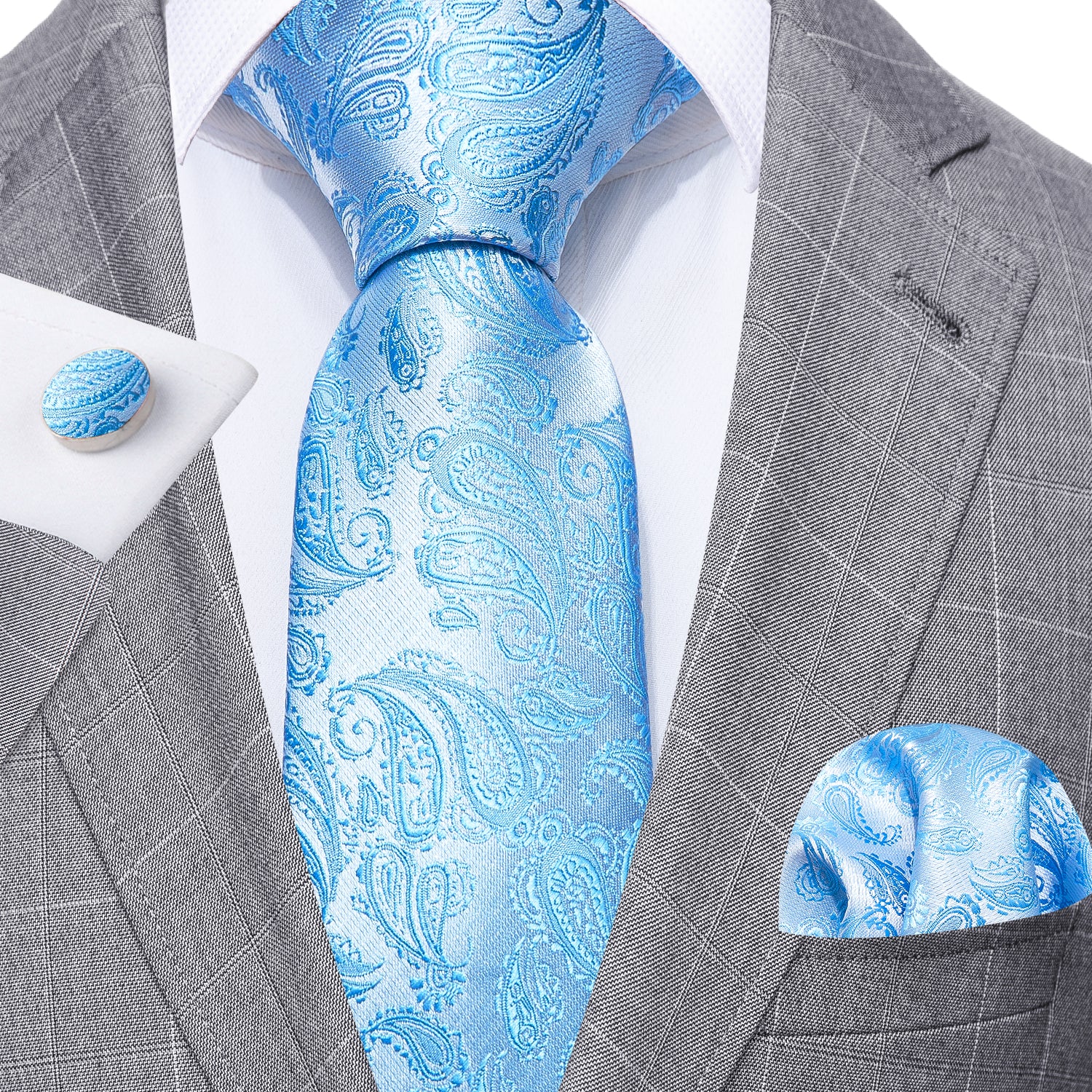 navy striped tie Grey Suit Blazer 