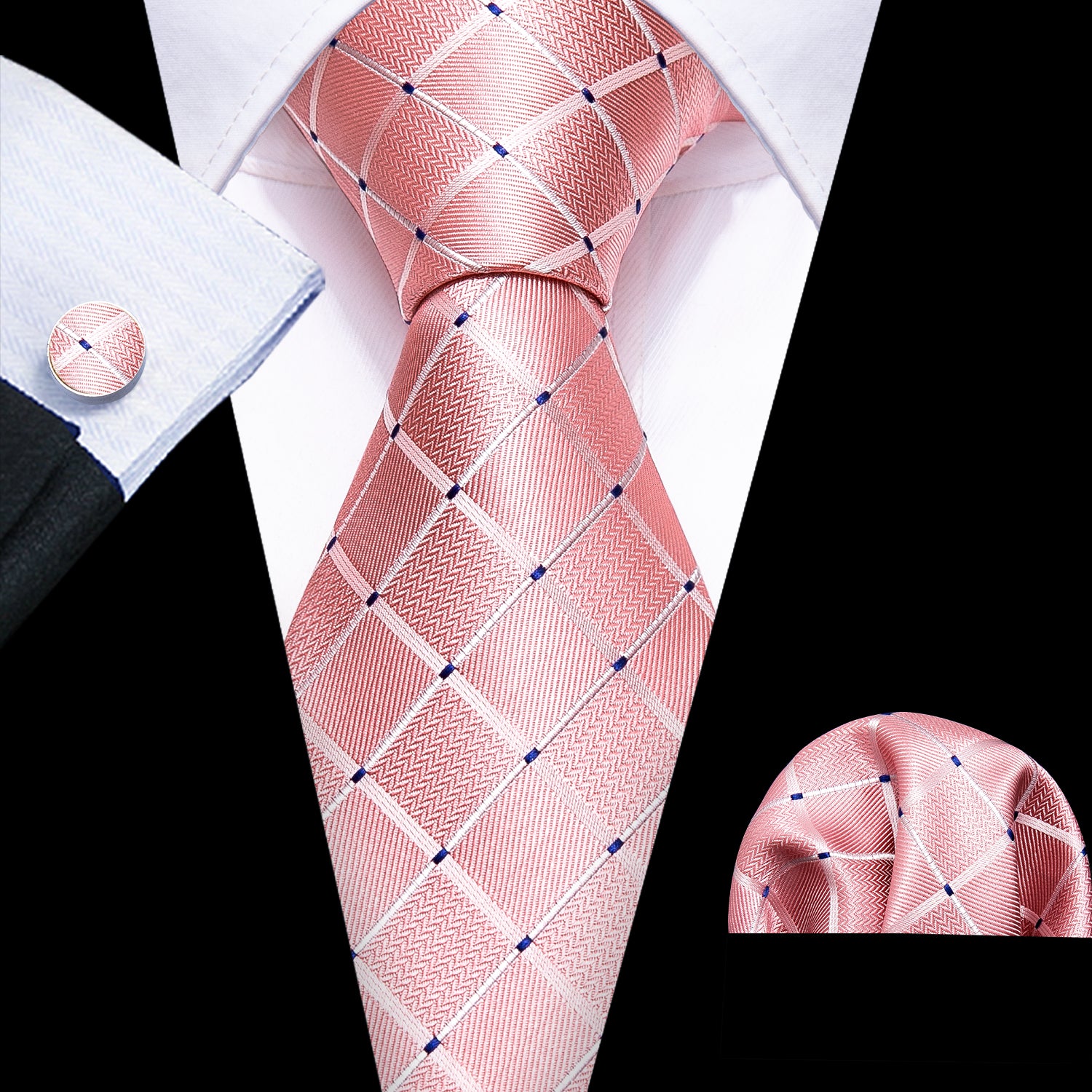  Pink Plaid Necktie