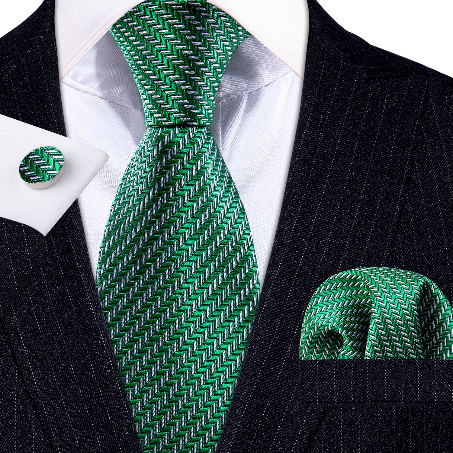 Green Solid Silk Tie
