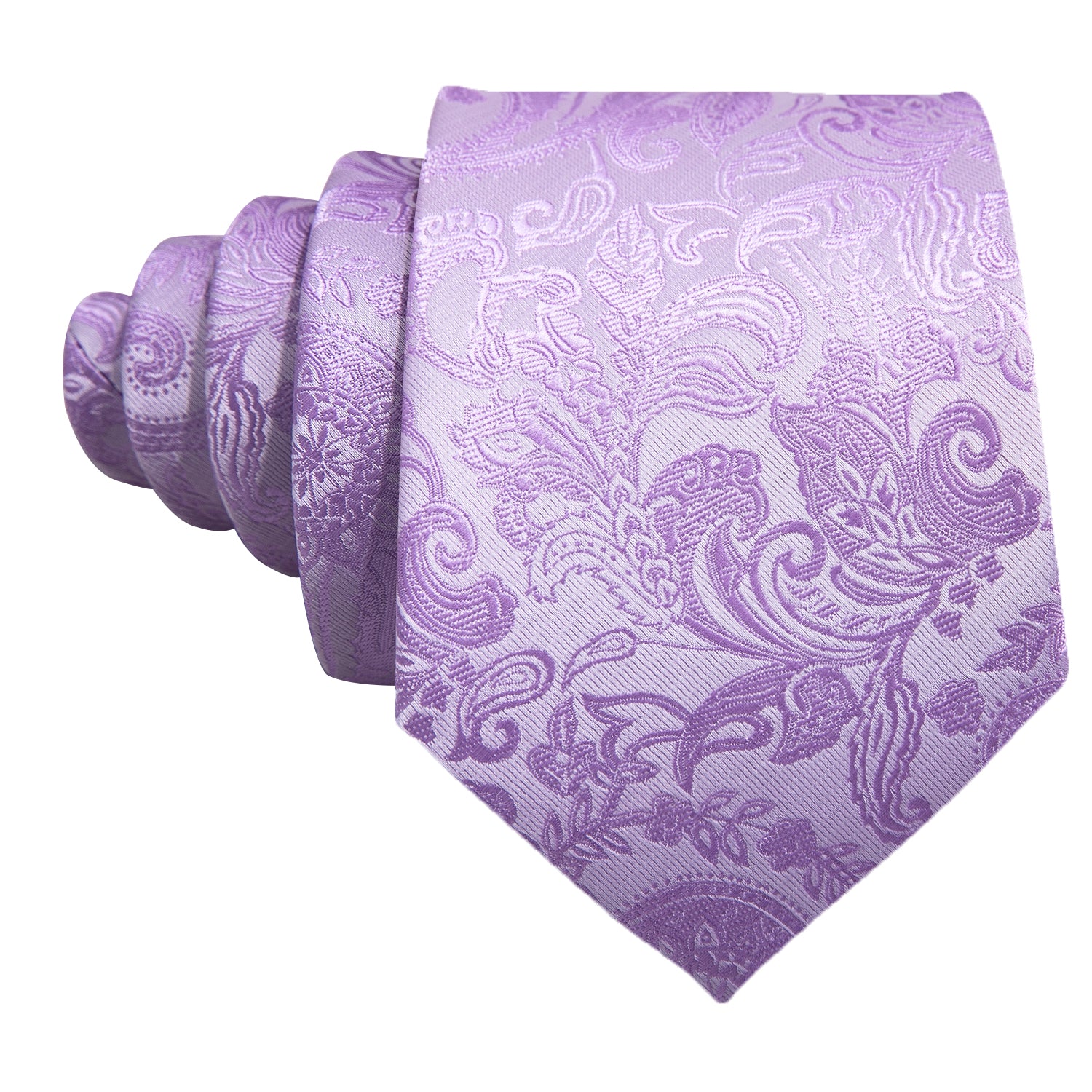 Purple Paisley Silk Tie Hanky Cufflinks Set