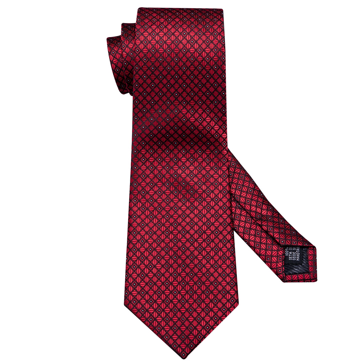 red jacquard black men's necktie 