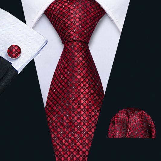 red designer tie