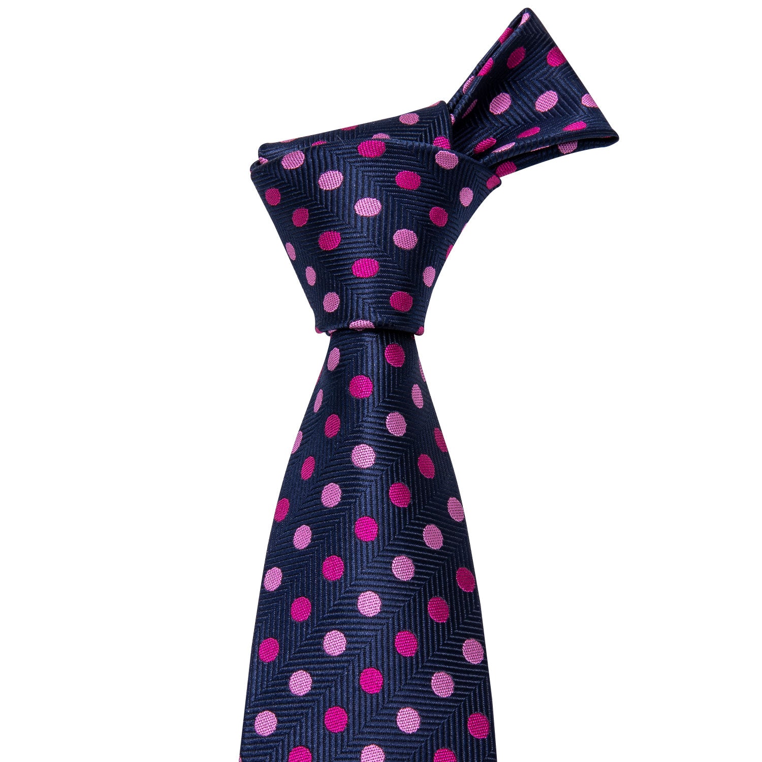 Pink Purple Polka Dot Men's Tie Pocket Square Cufflinks Set