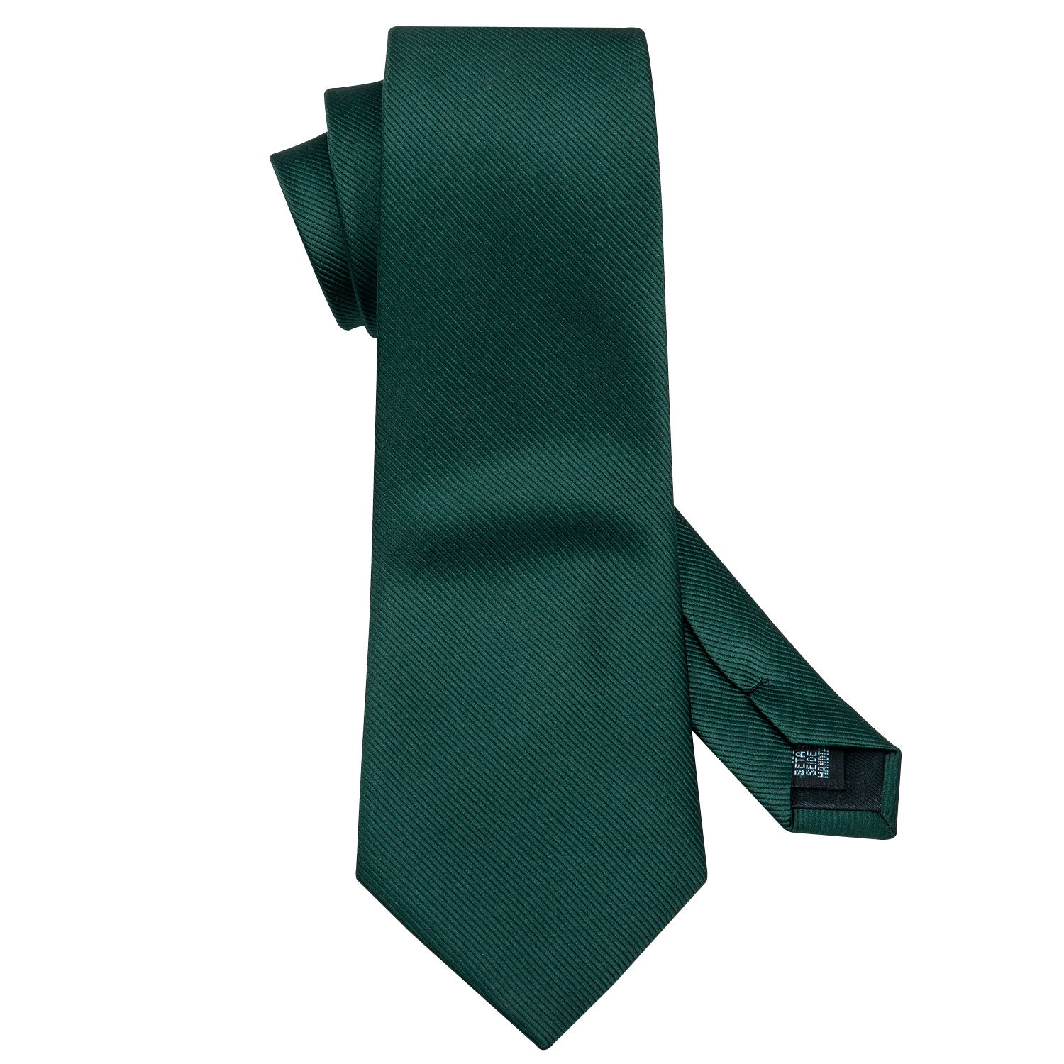 Barry Wang Green Tie Solid Men's Silk Tie Pocket Square Cufflinks Set