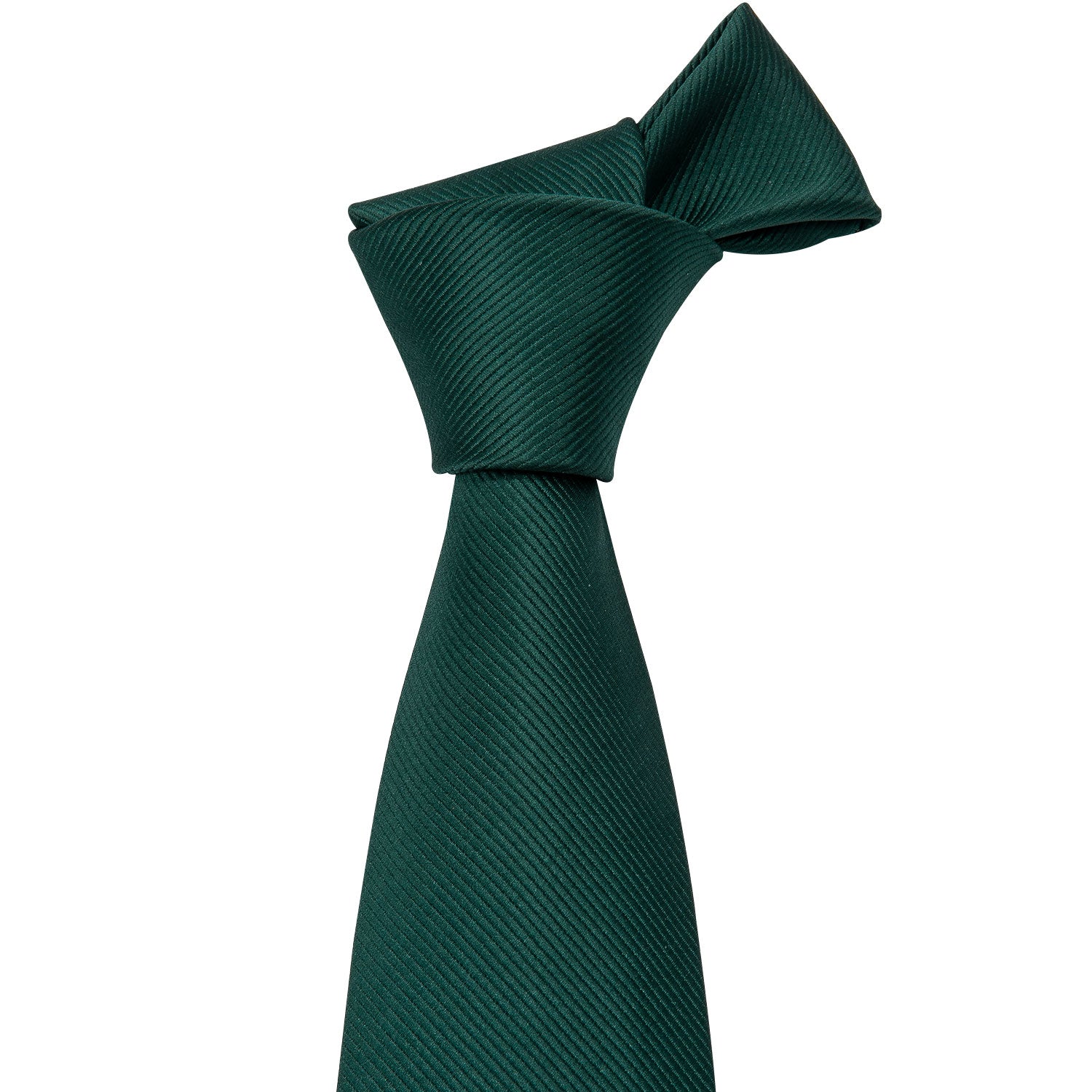 Barry.wang Green Tie Solid Men's Silk Tie Pocket Square Cufflinks Set