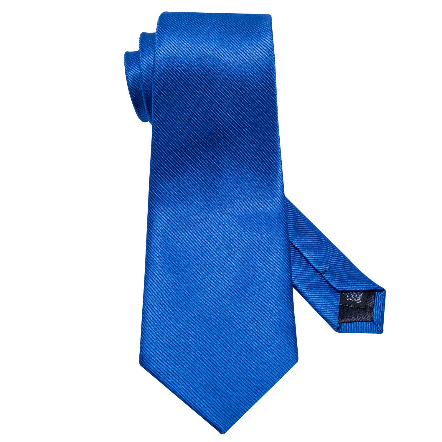 Barry.wang Blue Tie Classic Solid Silk Men's Tie Hanky Cufflinks Set