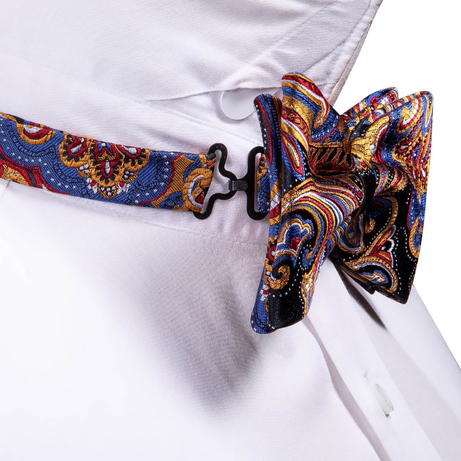 Colorful Pre-tied Bow Tie Hanky Cufflinks Set