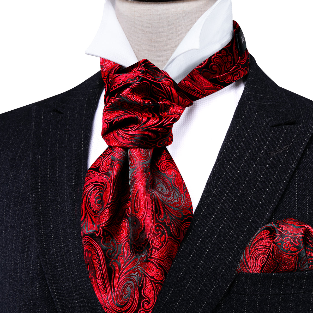 Red Ruffle Ascot Mens Ascot
