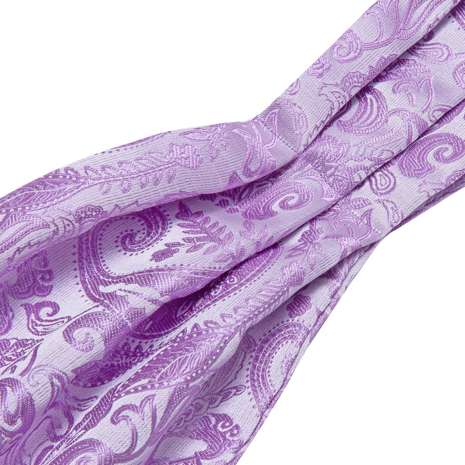 New Purple Paisley Silk Ascot Handkerchief Cufflinks