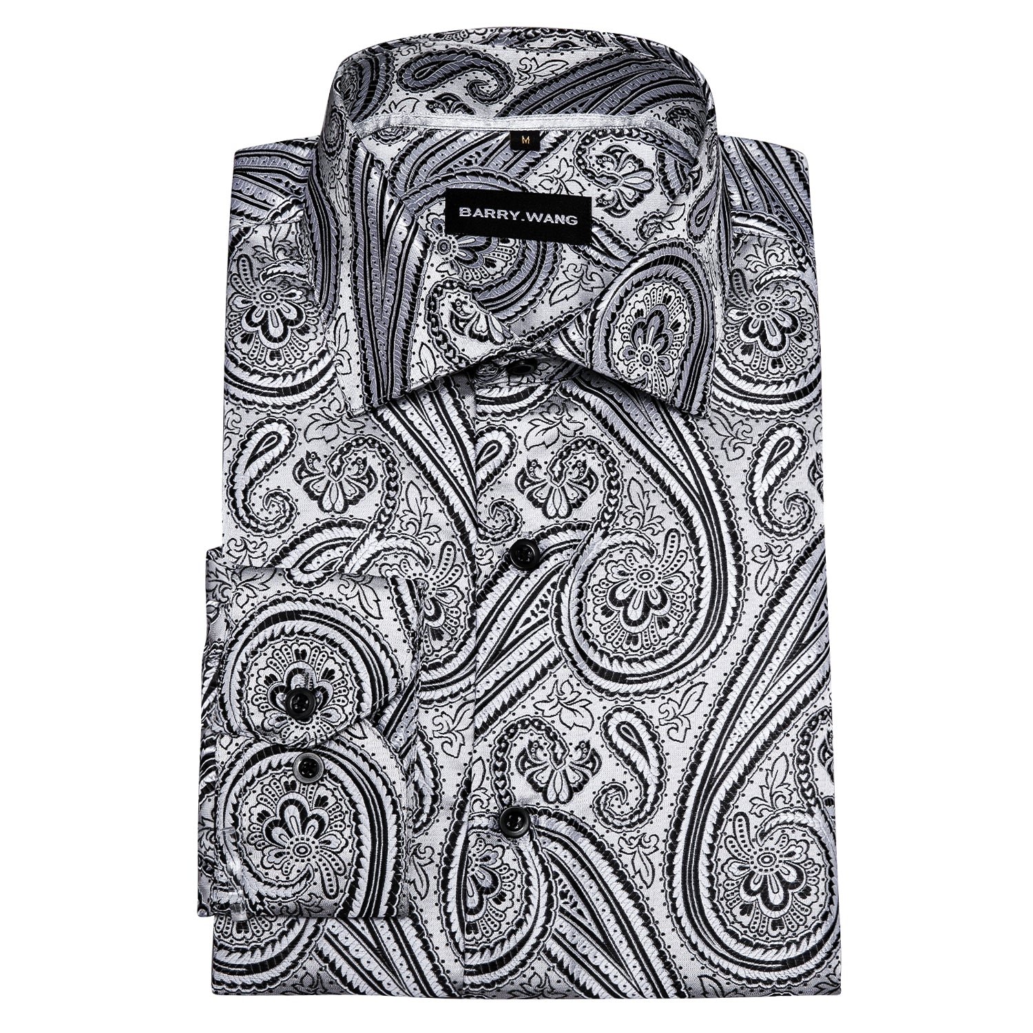 Barry.wang Button Down Shirt Silver Long Sleeve Paisley Shirt for Mens Barry. Wang Barry.wang Button Down Shirt Silver Long Sleeve Paisley Shirt for Mens Barry. Wang