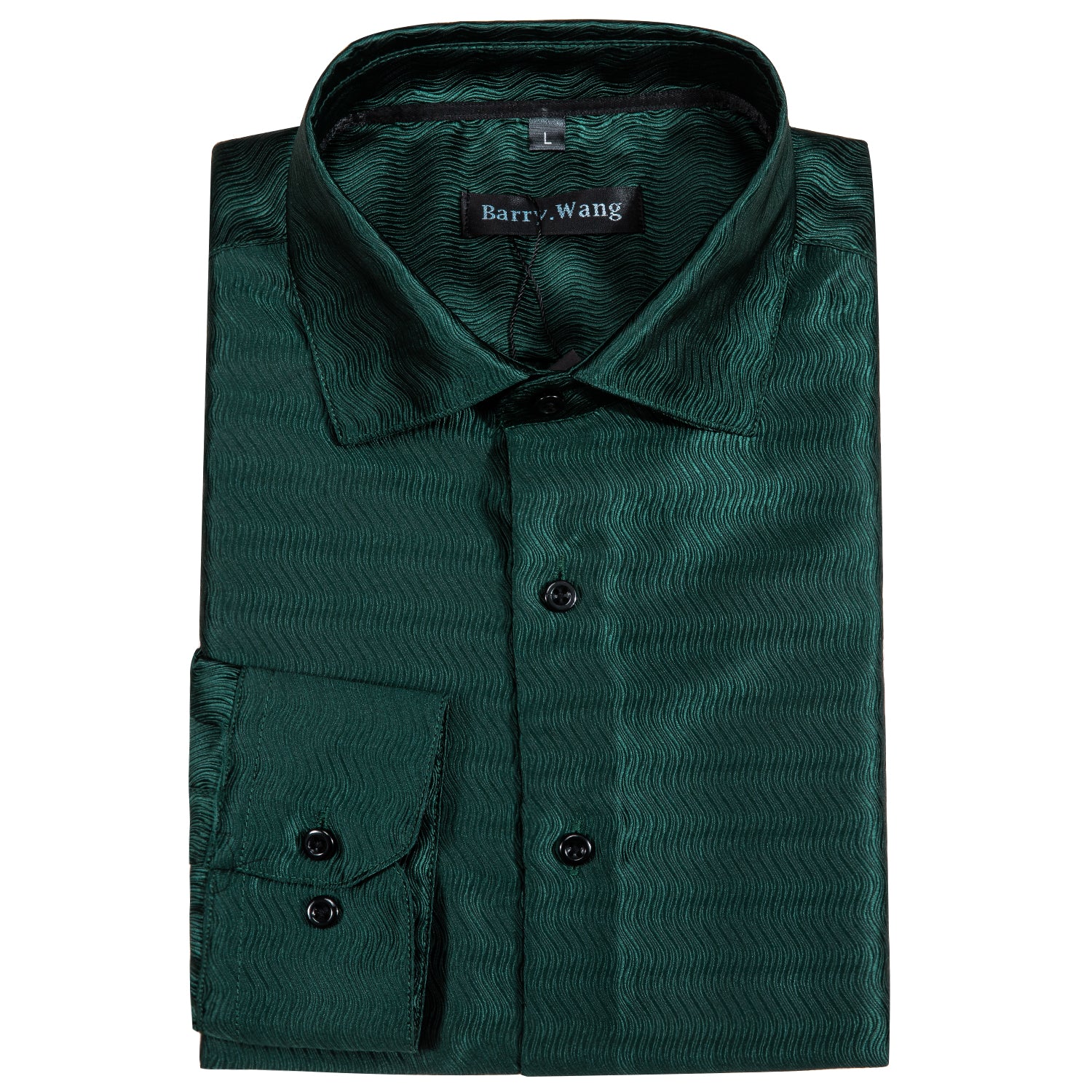 Barry. Wang Hunter Green Shirt Dress Solid Business Casual Long Sleeve Dress Shirt, S Barry. Wang Hunter Green Shirt Dress Solid Business Casual Long Sleeve Dress Shirt, S