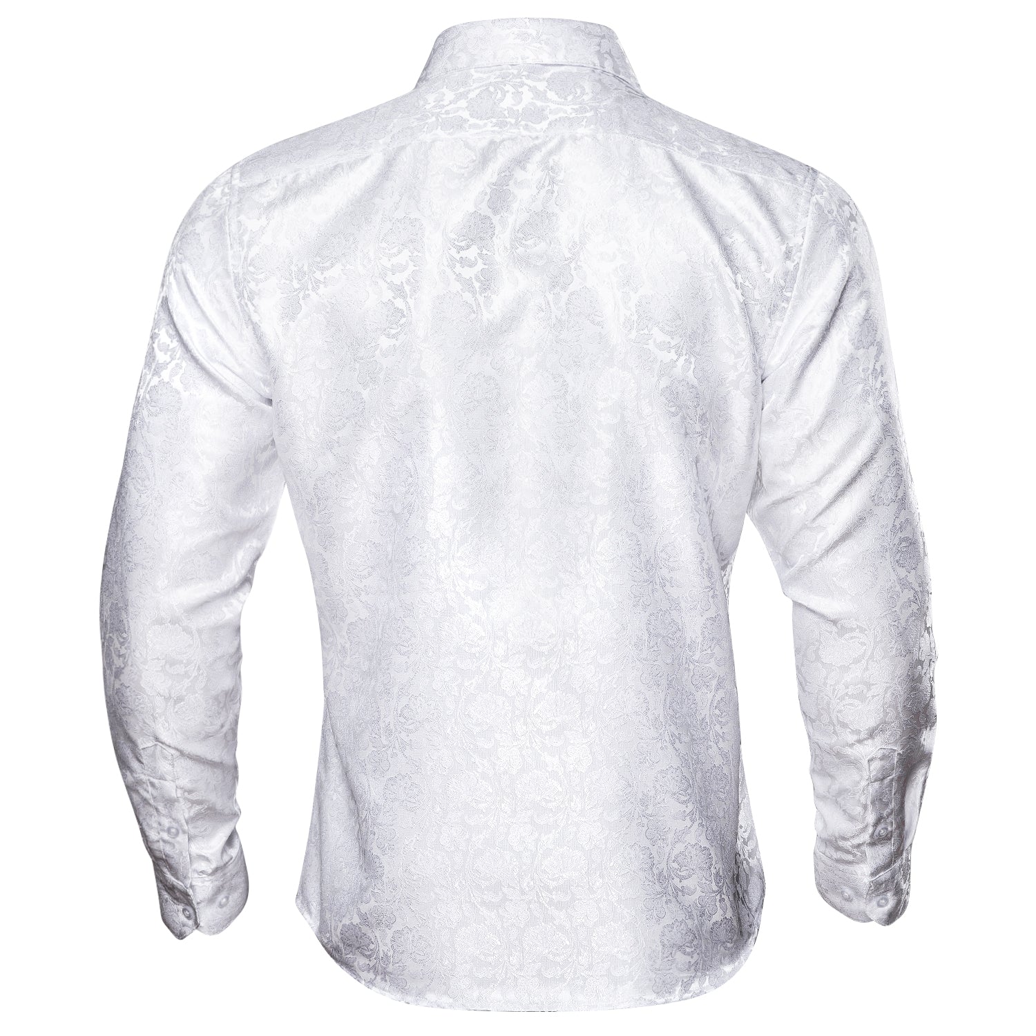 Barry.wang Button Down Shirt White Floral Silk Men's Dress Shirt Barry. Wang Barry.wang Button Down Shirt White Floral Silk Men's Dress Shirt Barry. Wang