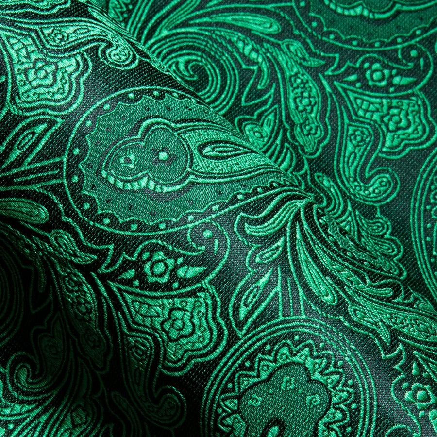 button down Green Paisley  party shirts 