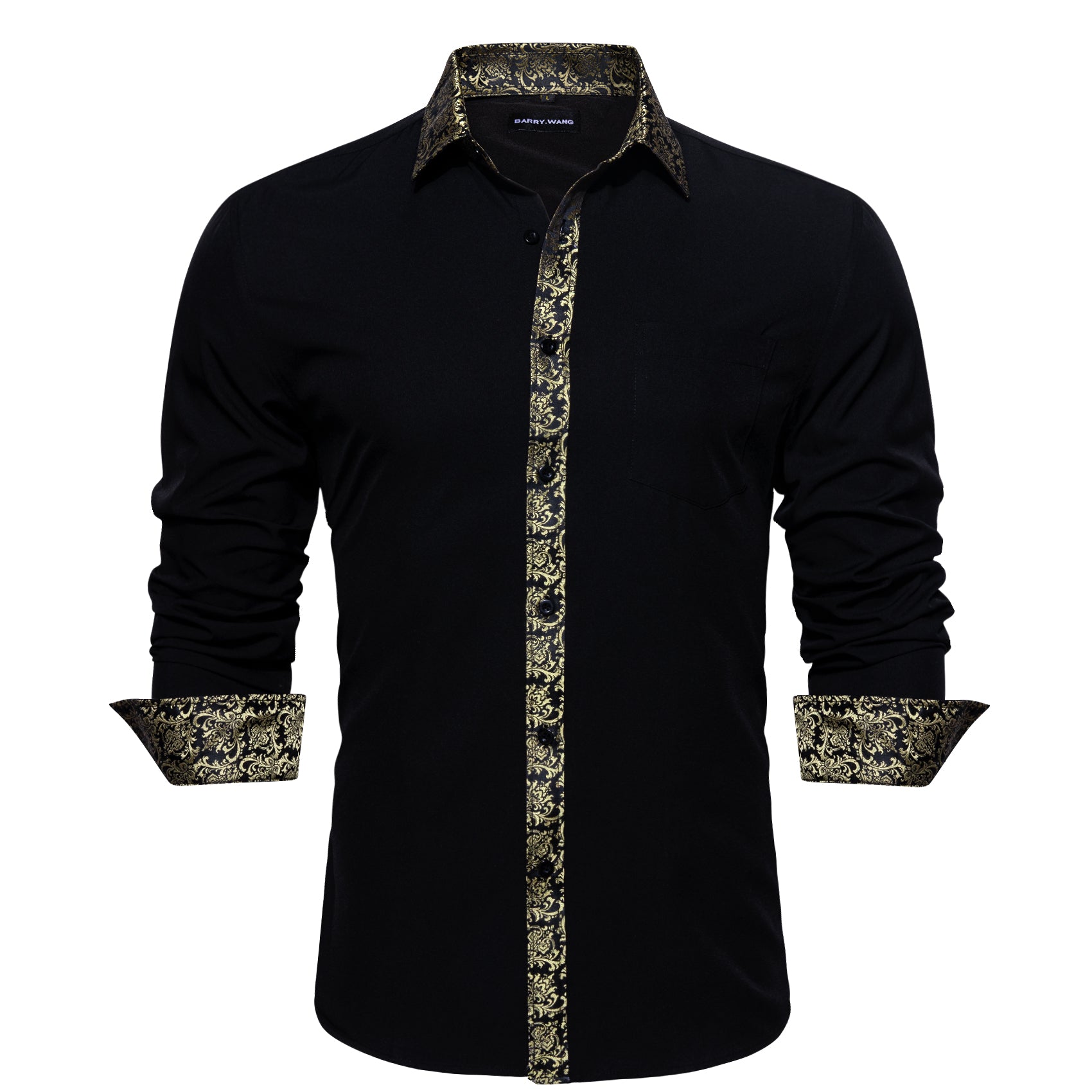 gold and black dress shirt