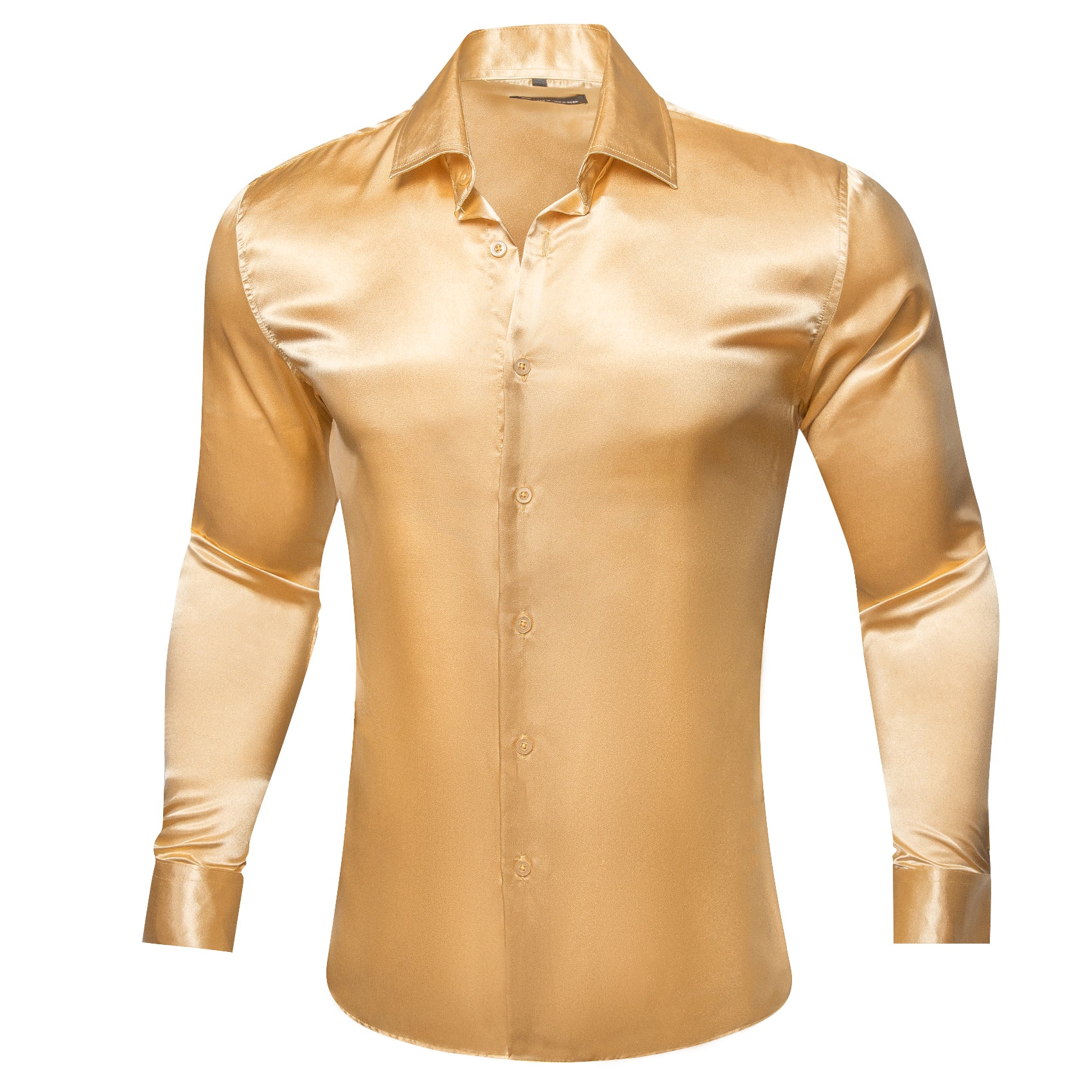 Barry.wang Goldenrod Solid Silk Shirt