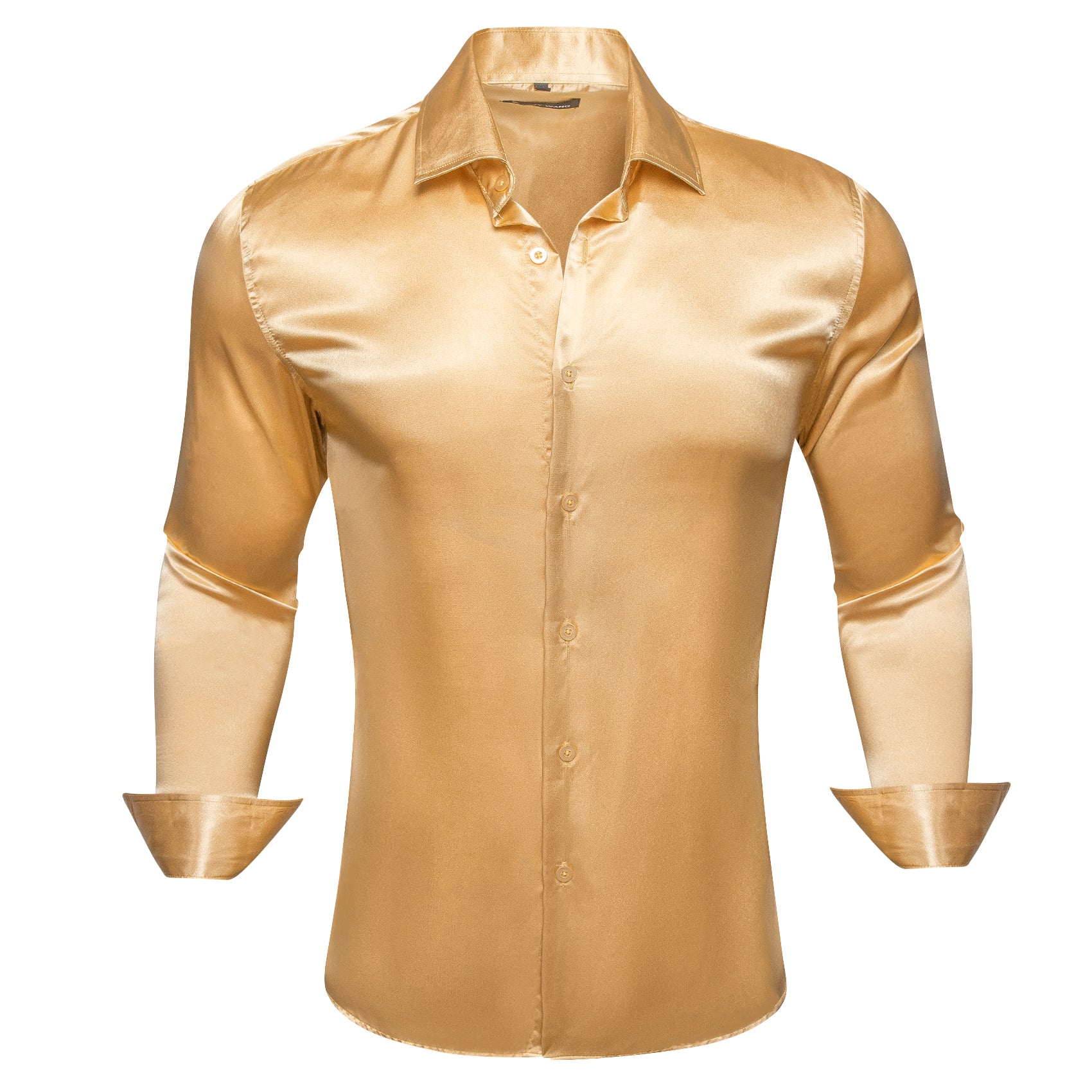 Barry.wang Goldenrod Solid Silk Shirt