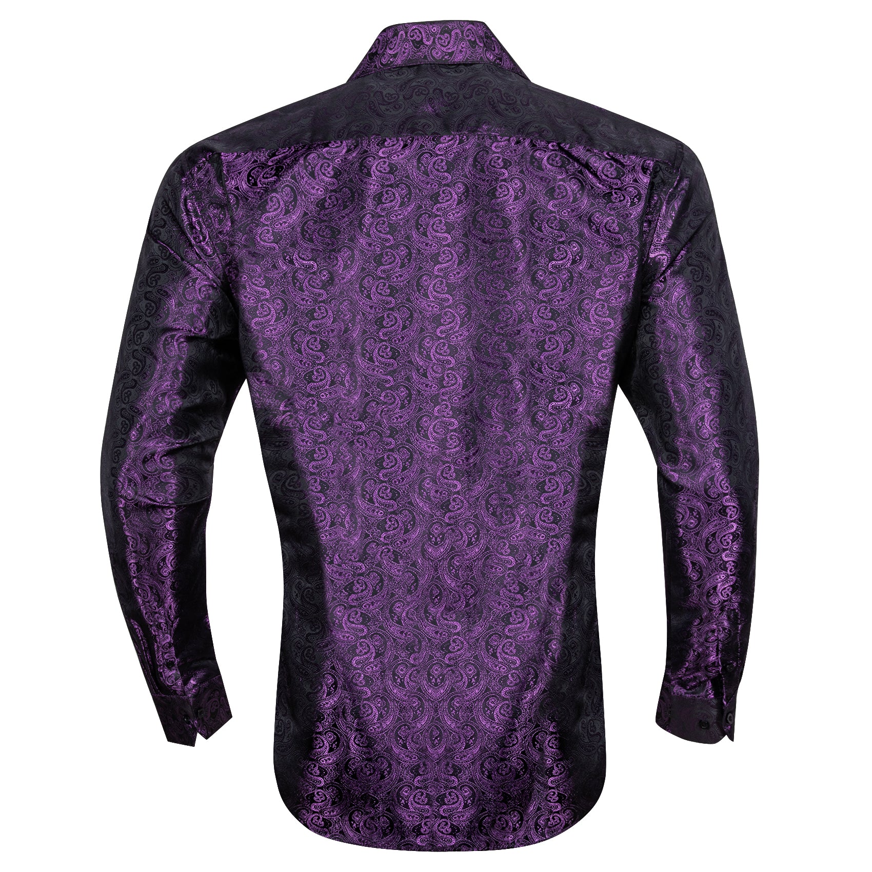 Barry.wang Luxury Amaranth Purpley Paisle Silk Shirt