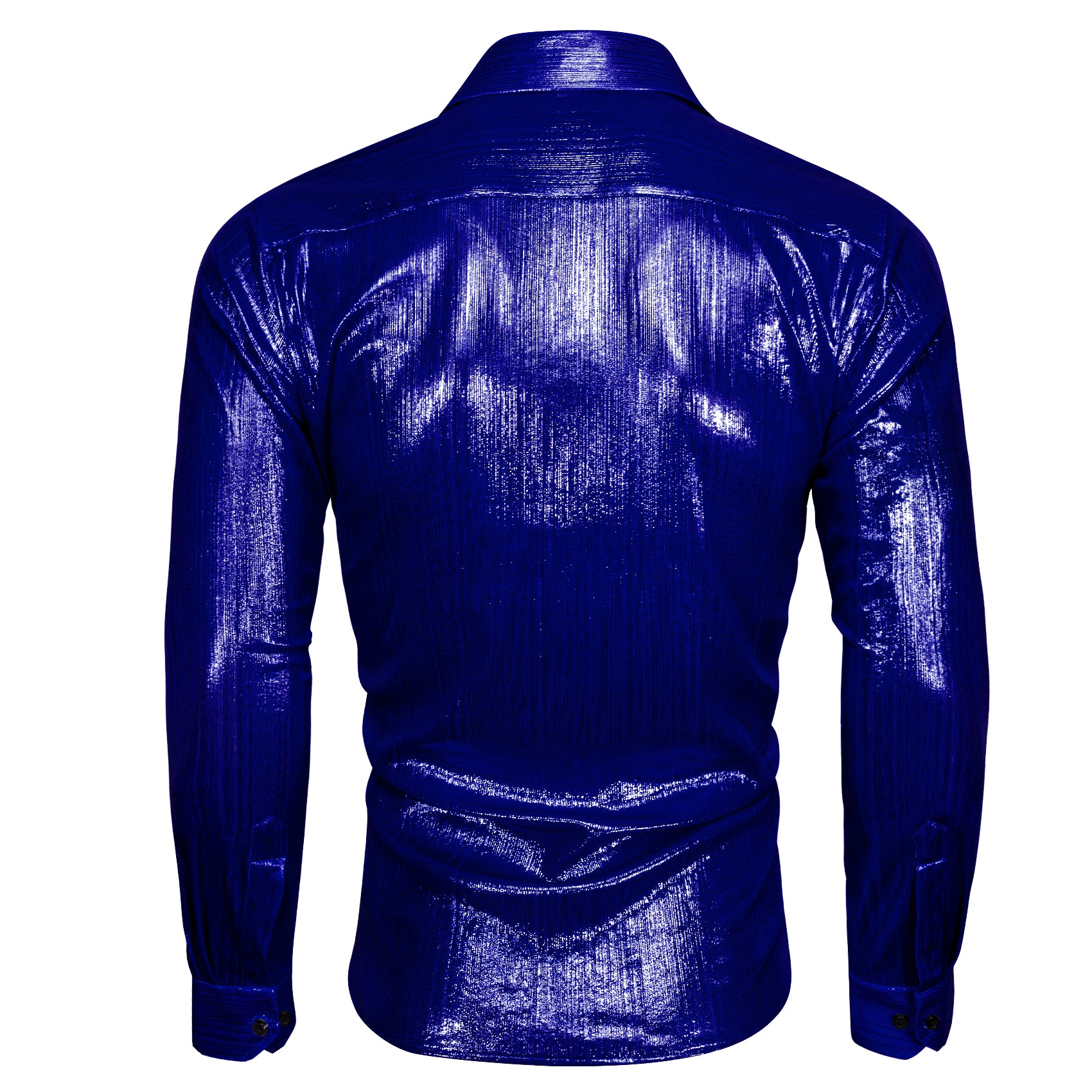 Barry.wang Sapphire Blue Solid Silk Shirt