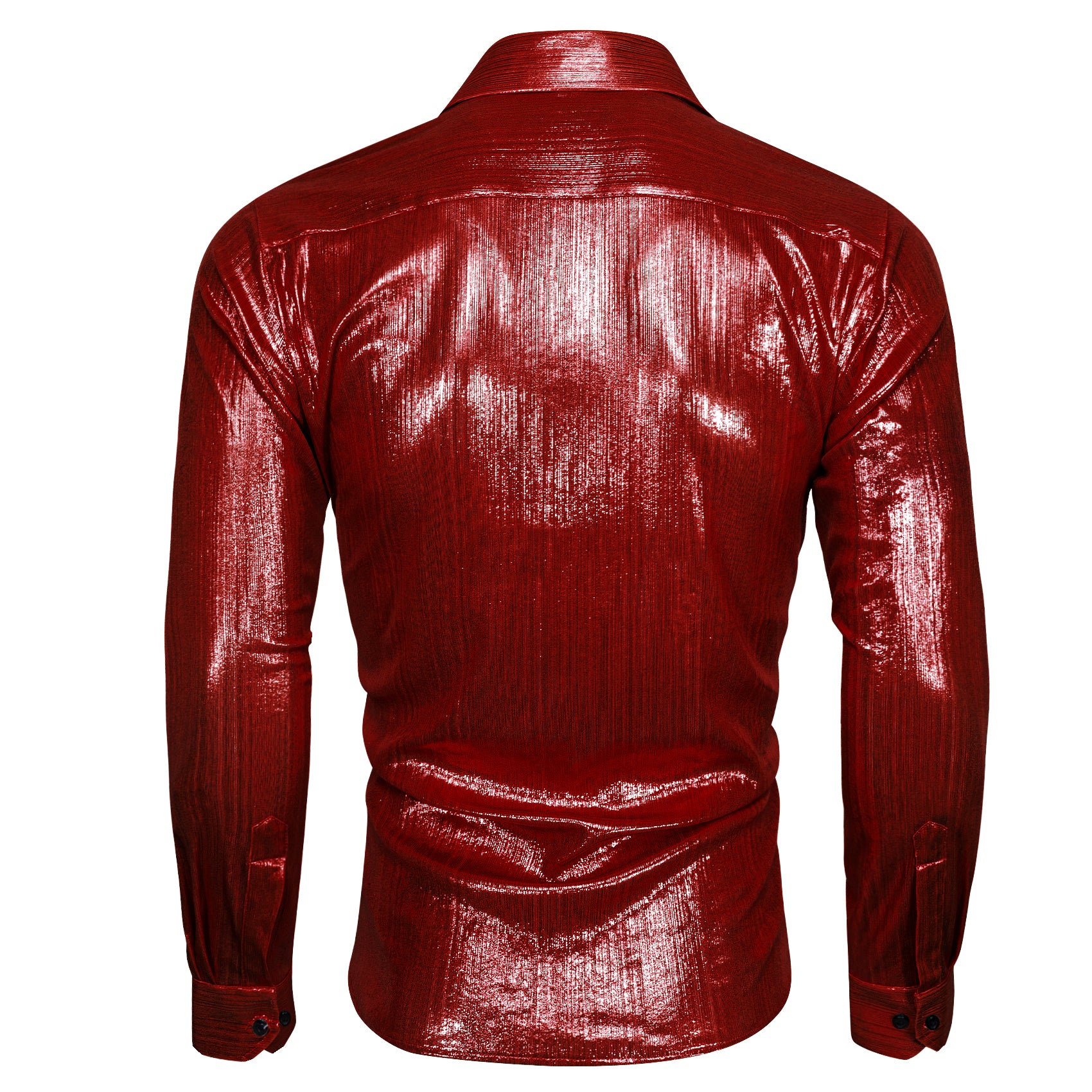 Barry.wang Brick Red Solid Silk Shirt