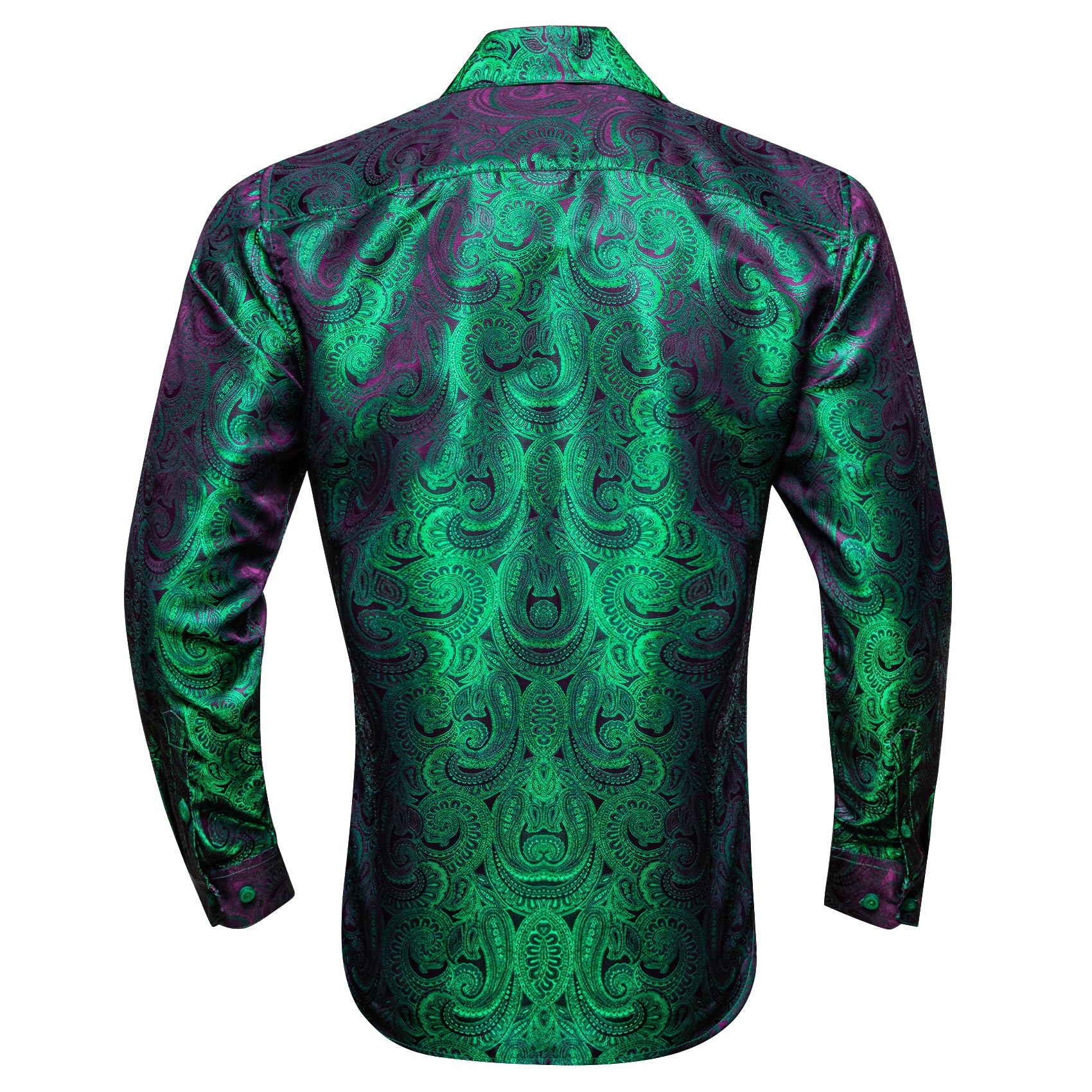Barry. Wang Mens Paisley Dress Shirt Emerald Green 70s Disco Long Sleeve Button Down Shirt, L Barry. Wang Mens Paisley Dress Shirt Emerald Green 70s Disco Long Sleeve Button Down Shirt, L
