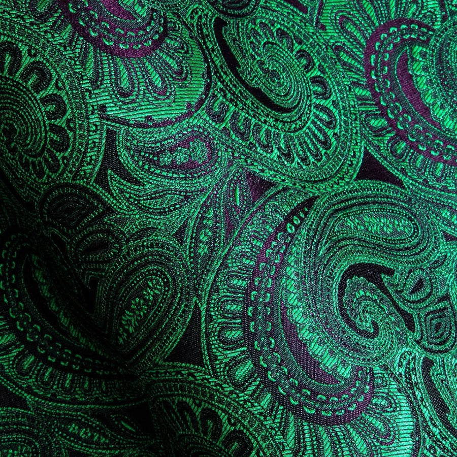 Barry. Wang Mens Paisley Dress Shirt Emerald Green 70s Disco Long Sleeve Button Down Shirt, L Barry. Wang Mens Paisley Dress Shirt Emerald Green 70s Disco Long Sleeve Button Down Shirt, L