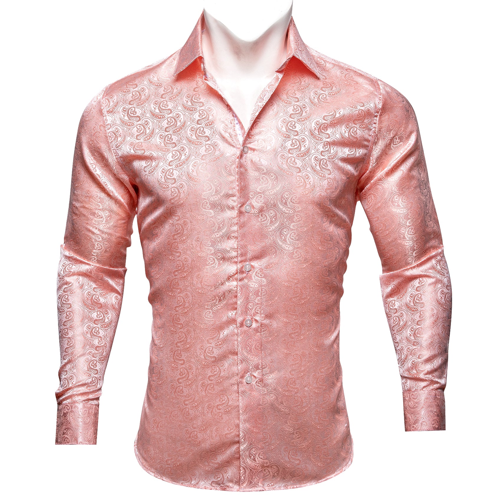 Barry.wang Soft Pink Paisley Silk Shirt