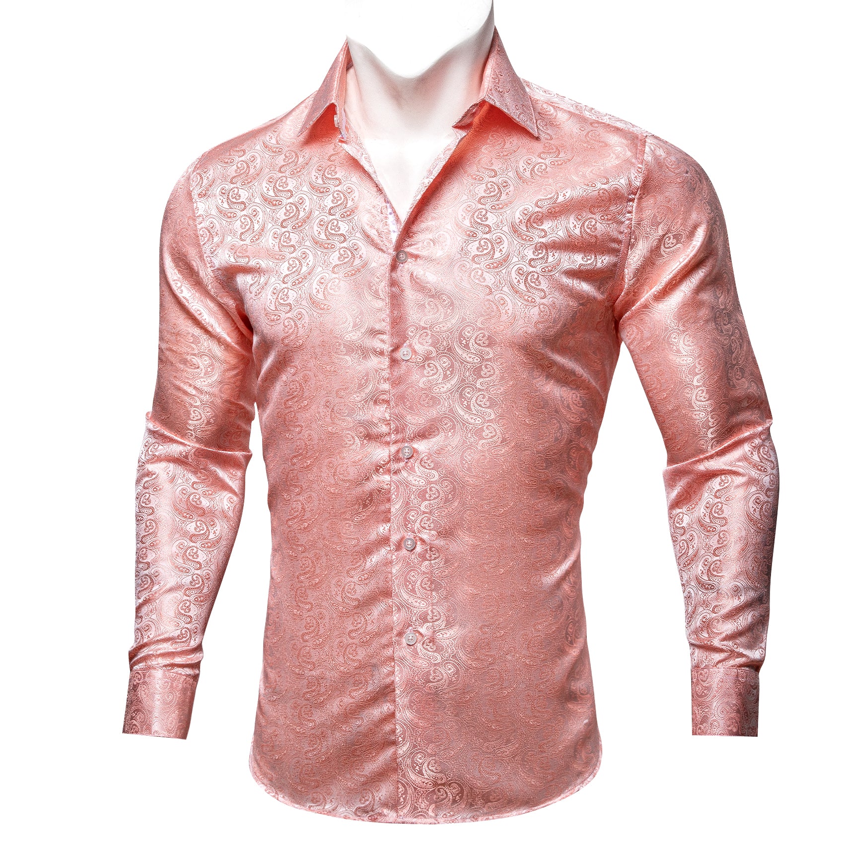 Barry.wang Soft Pink Paisley Silk Shirt