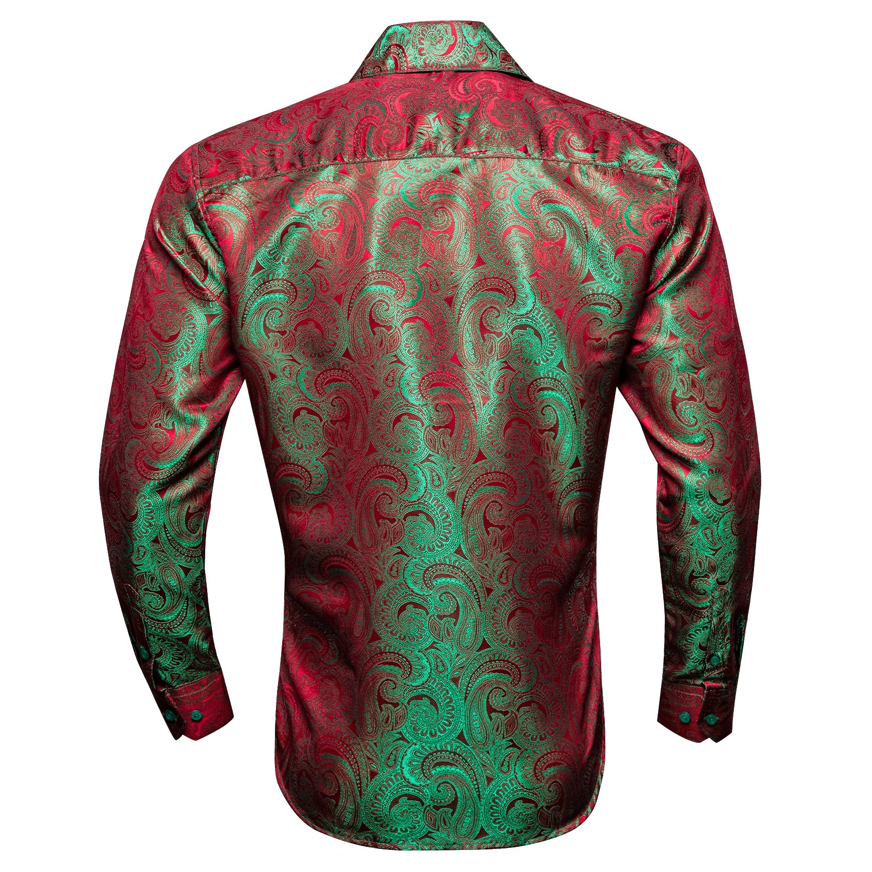 Barry. Wang Mens Paisley Dress Shirt Green Red 70s Disco Long Sleeve Button Down Shirt, M Barry. Wang Mens Paisley Dress Shirt Green Red 70s Disco Long Sleeve Button Down Shirt, M