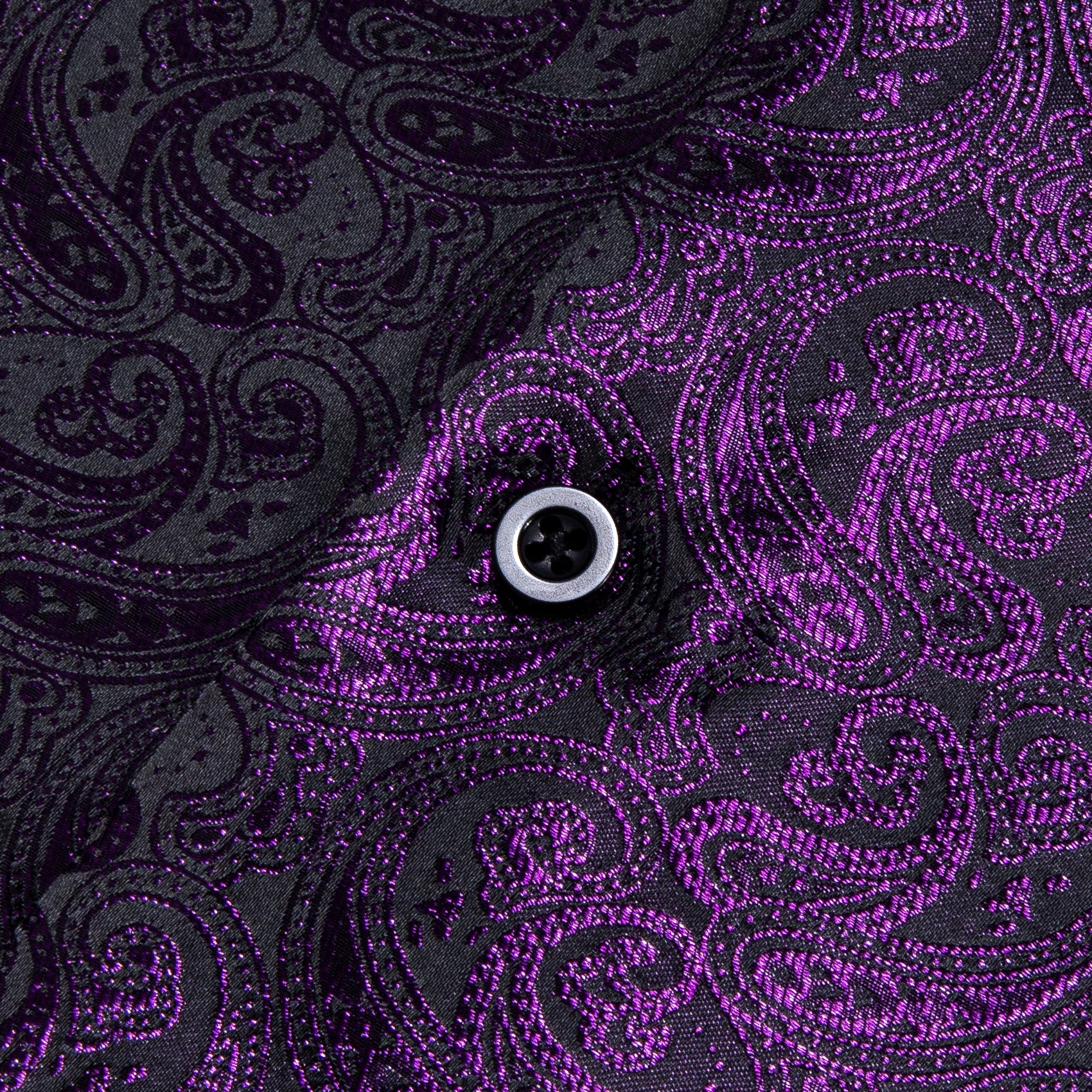 Barry.wang Luxury Amaranth Purpley Paisle Silk Shirt
