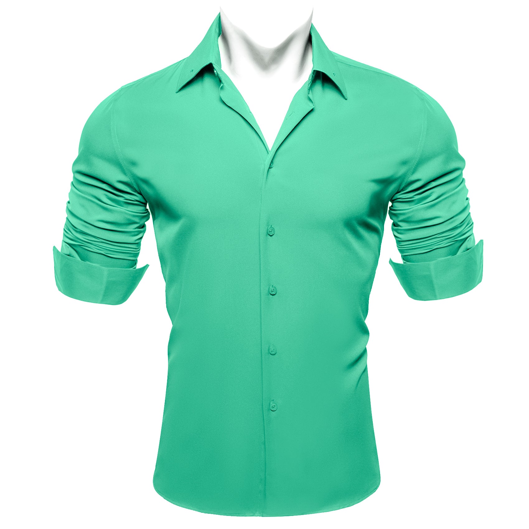 Barry.wang Pale Green Solid Silk Shirt
