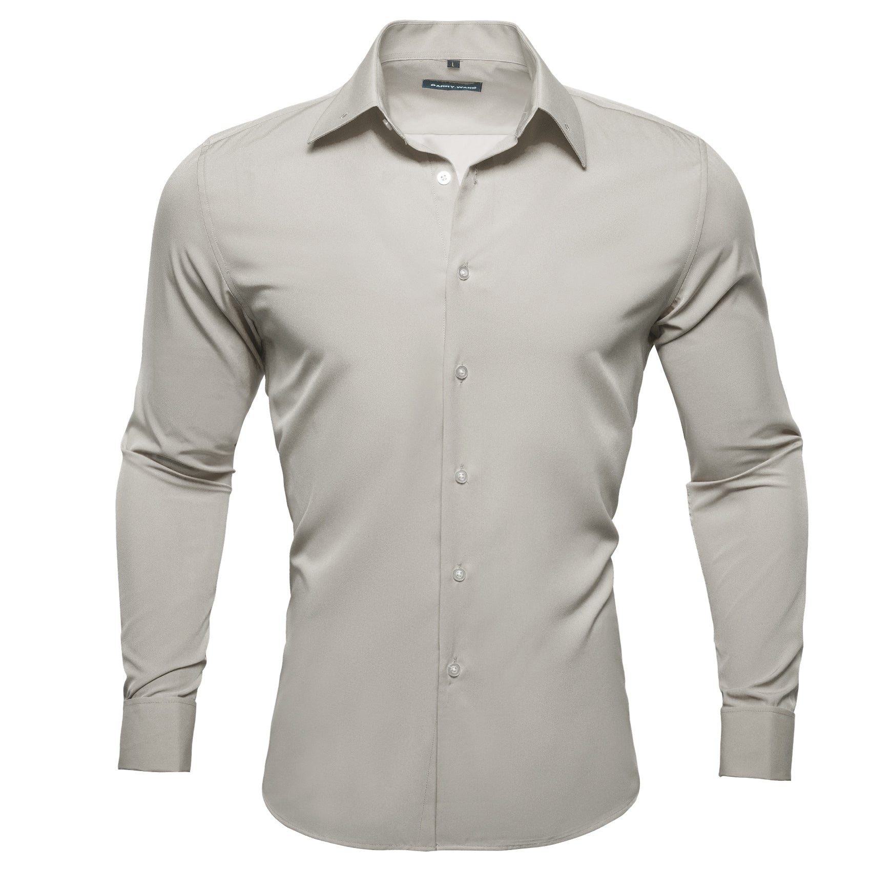 Barry.wang Light Grey Solid Silk Shirt