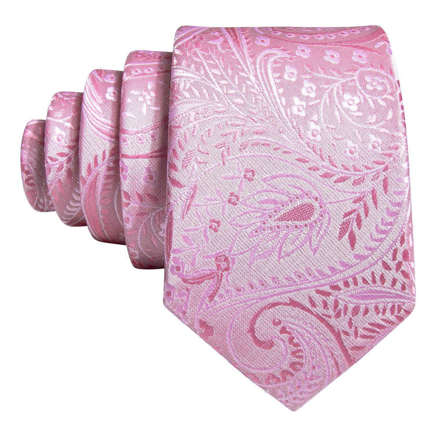 Barry.wang Kids Tie Pink Woven Paisley Children Tie Pocket Square Set