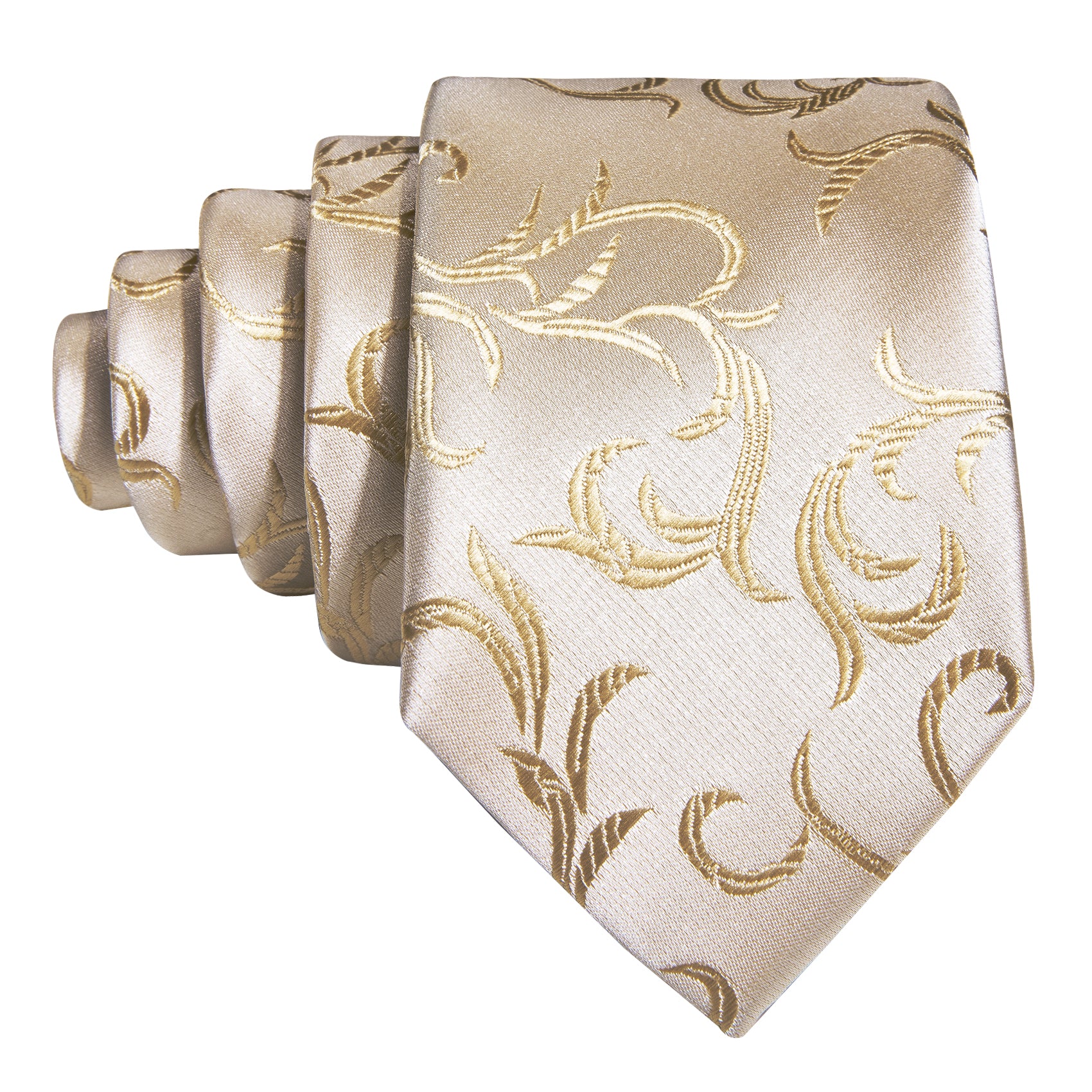 Barry.wang Floral Tie Champagne White Children's Tie Pocket Square Set