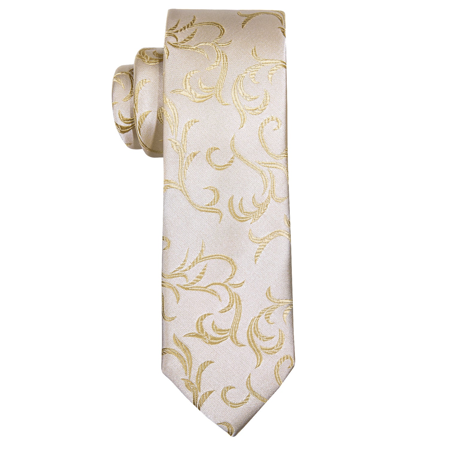 Barry.wang Floral Tie Champagne White Children's Tie Pocket Square Set