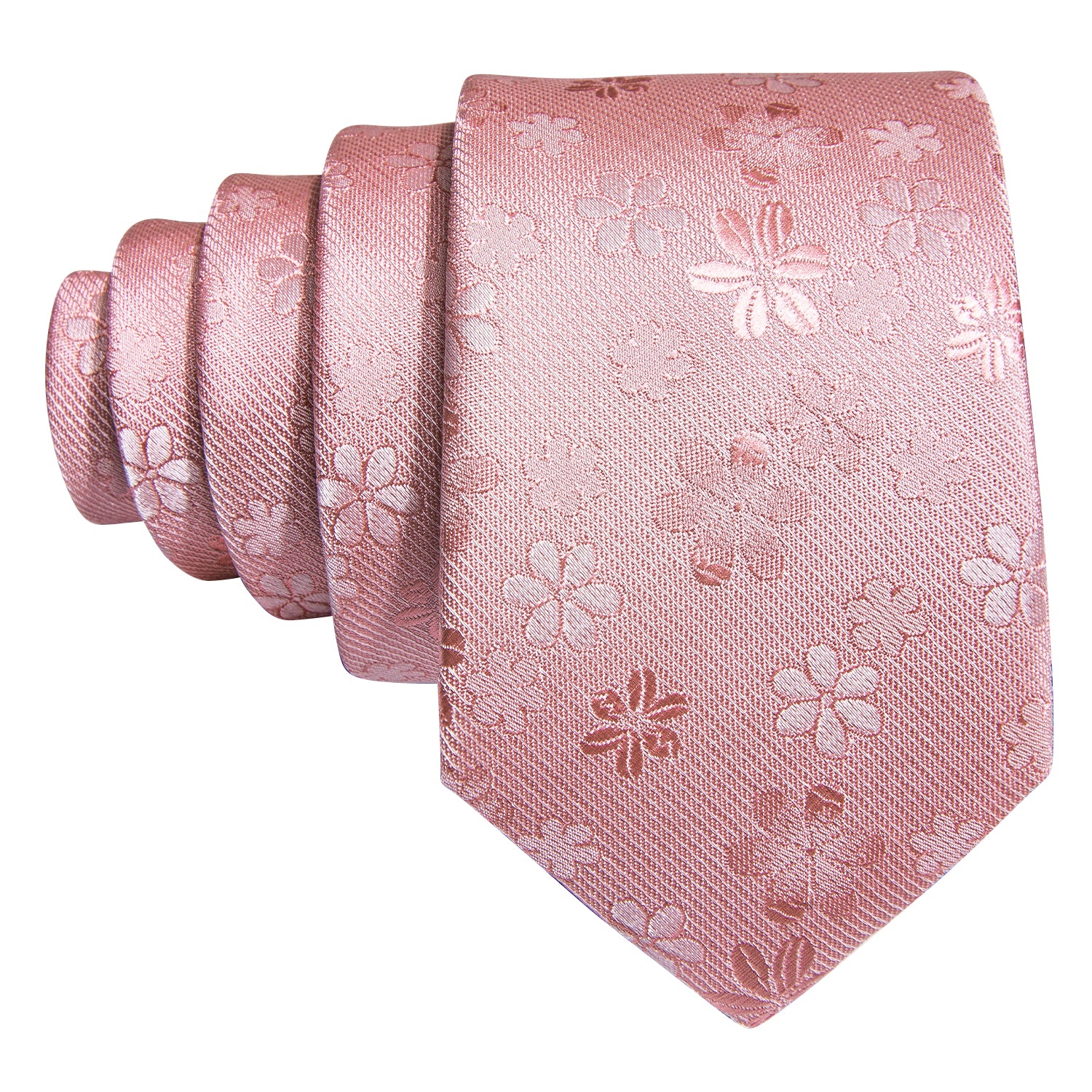 Children Pink Flower Tie Pocket Square Set