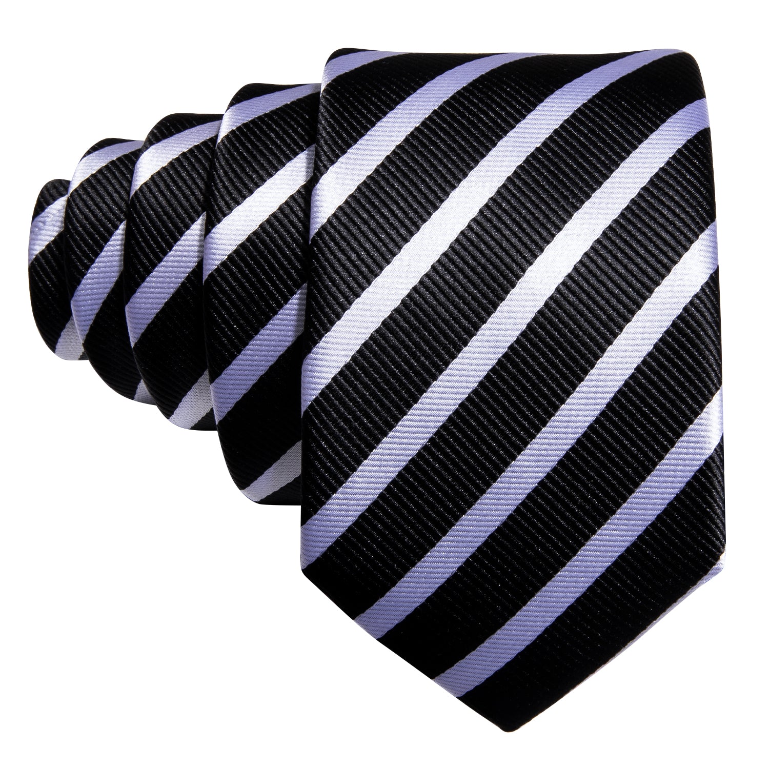 Children Black White Striped Tie Pocket Square Set