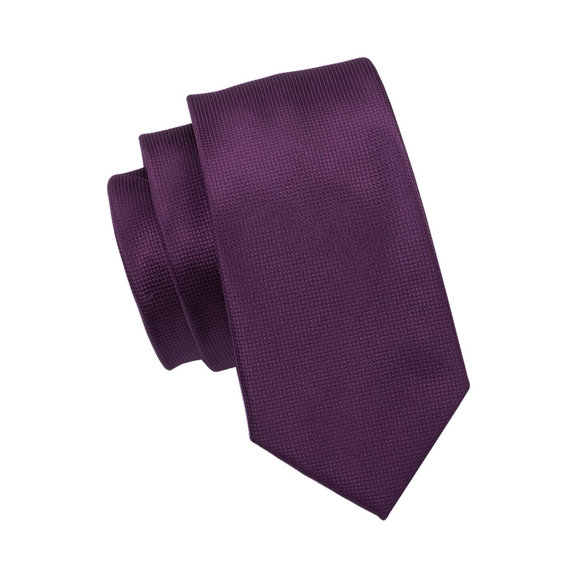 Purple Solid Tie Pocket Square Cufflinks Set - barry-wang