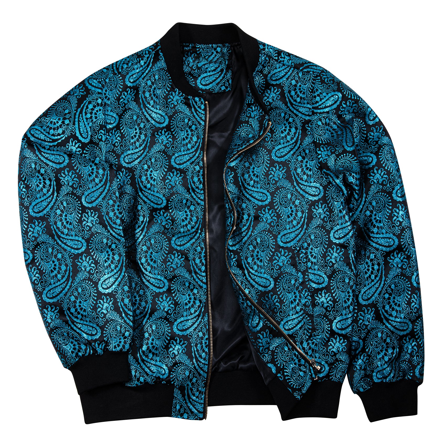 Mens Blue Floral Jacquard Paisley Jacket