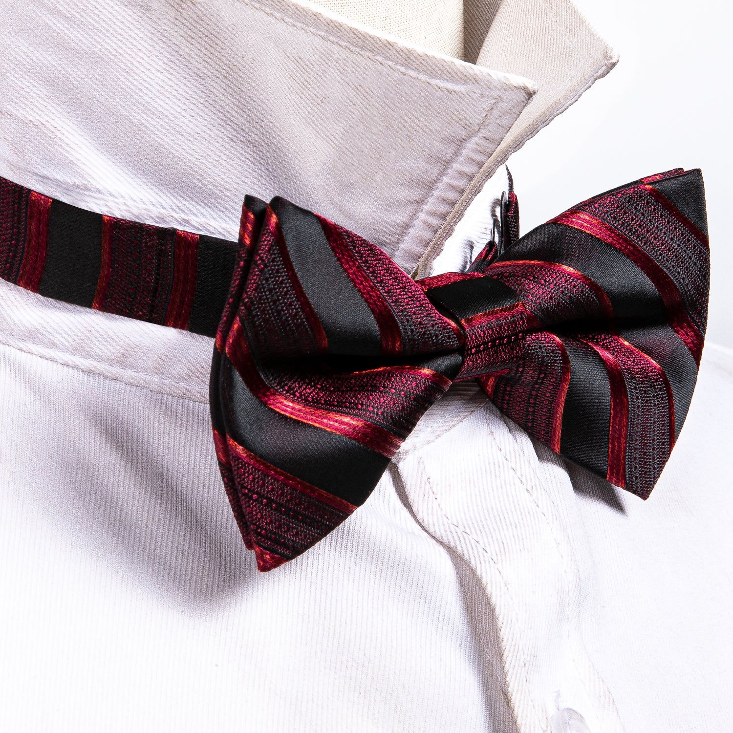 Mens Black 5 Piece Gift Box Set Tie Bow-Tie Lapel Pin Handkerchief and Cufflinks Black Mens