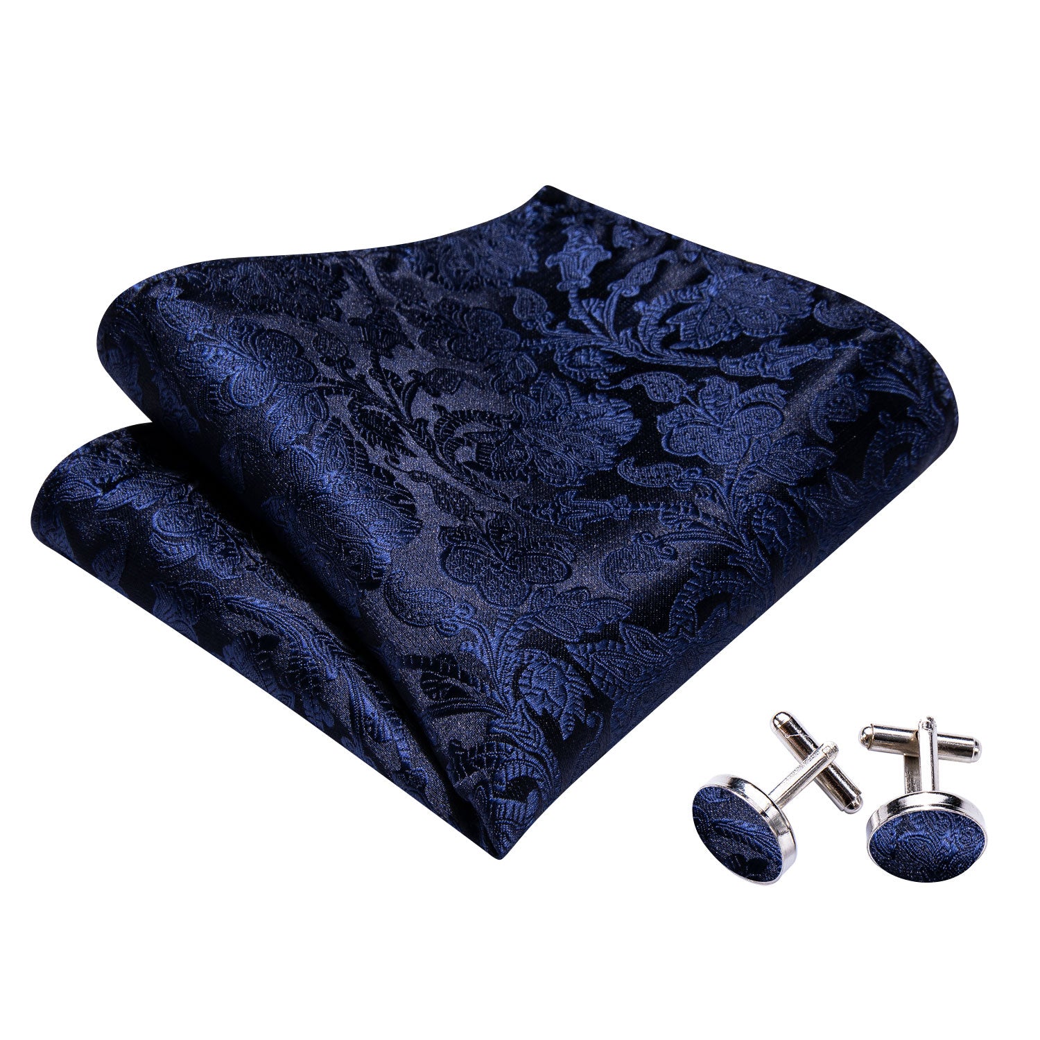 Deep Blue Paisley Silk Self Tie Bow Tie