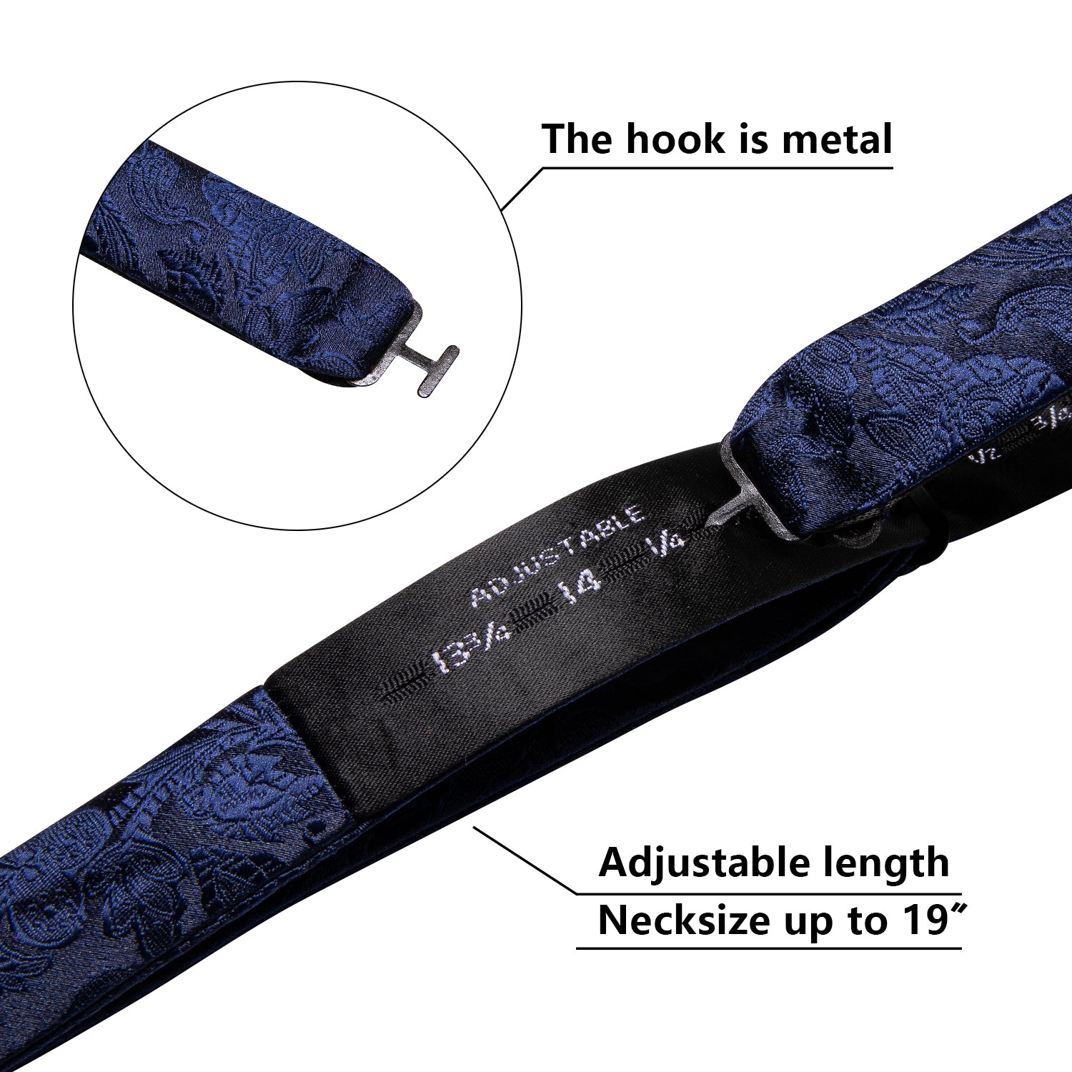 Deep Blue Paisley Silk Self Tie Bow Tie