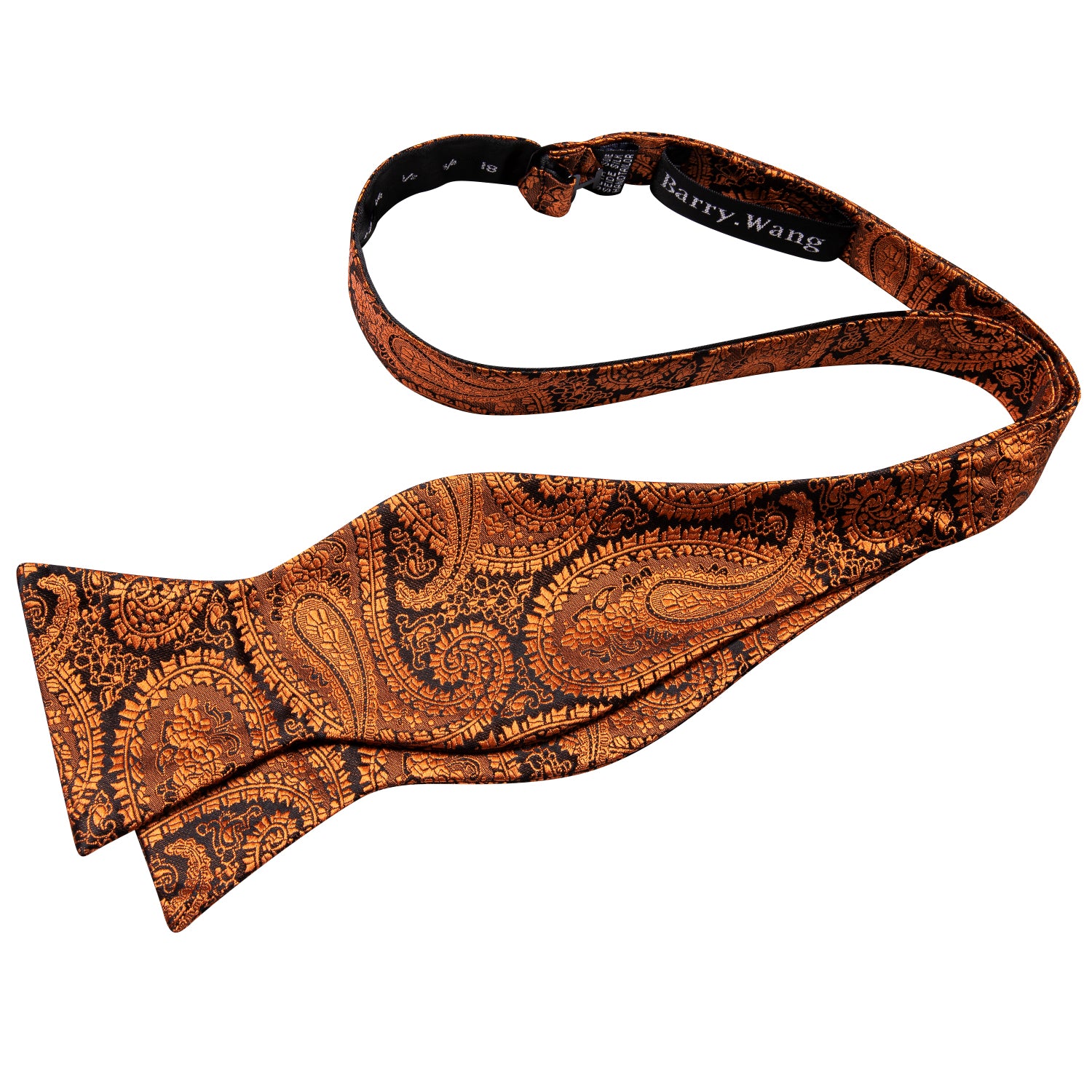 Brown Paisley Self Tie Bow Tie Hanky Cufflinks Set