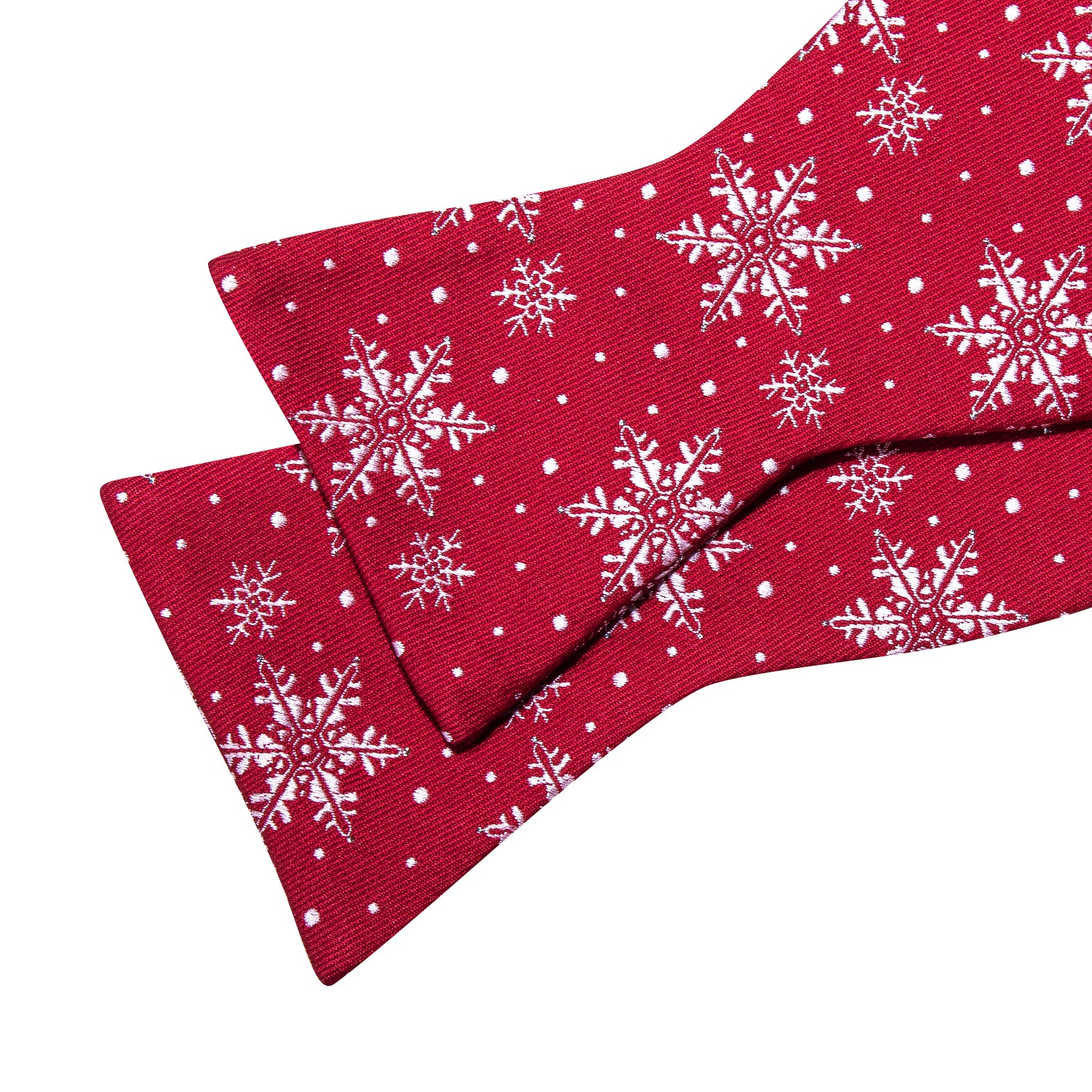 Christmas Fashion Red White Snowflake Silk Tie Bow Tie Hanky Cufflinks Set