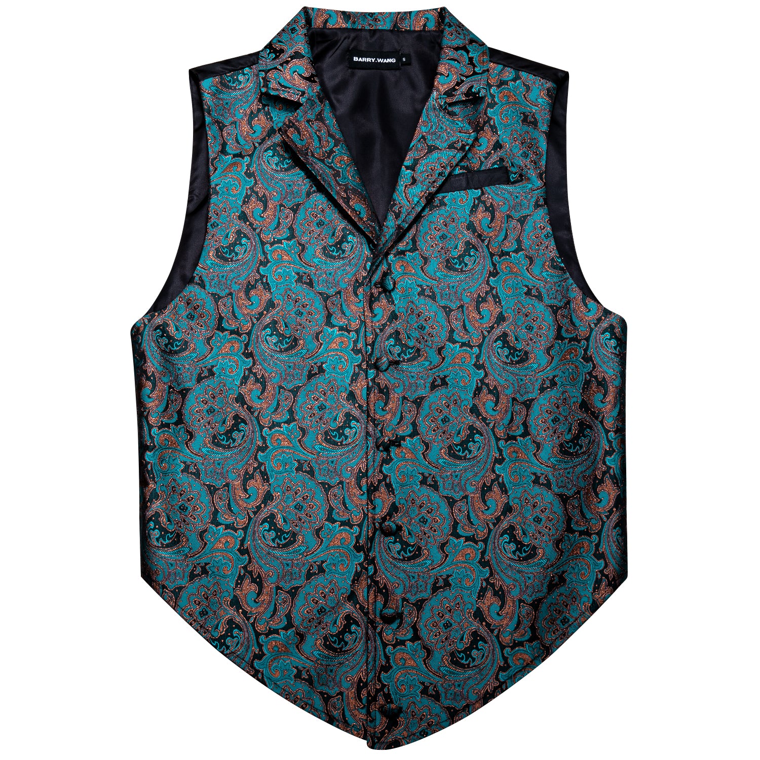Luxury Men's Deep Green Floral Silk Vest
