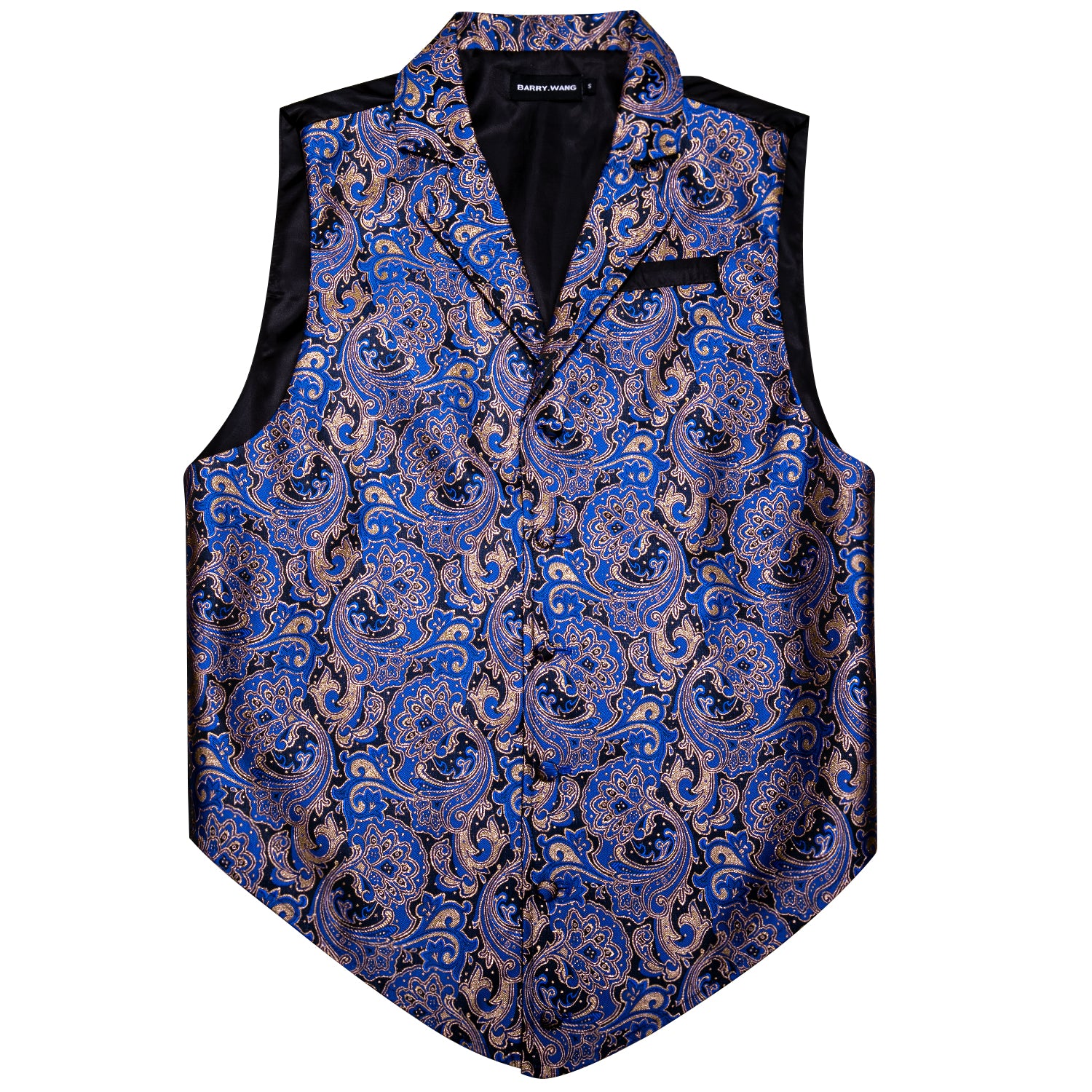 Luxury Men's Purple Blue Floral Silk Vest