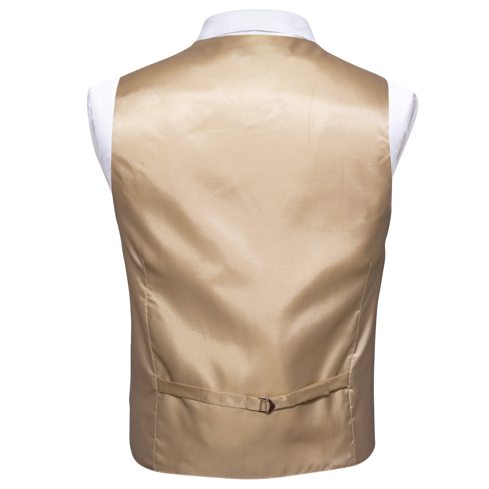 Men's Turmeric Solid Silk V-Neck Waistcoat Vest