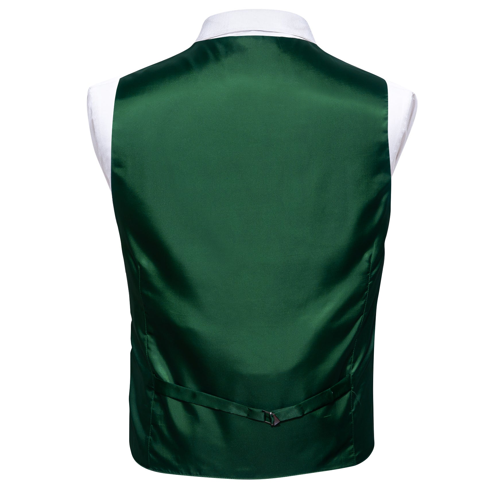 Men's Emerald Black Solid Silk V-Neck Waistcoat Vest
